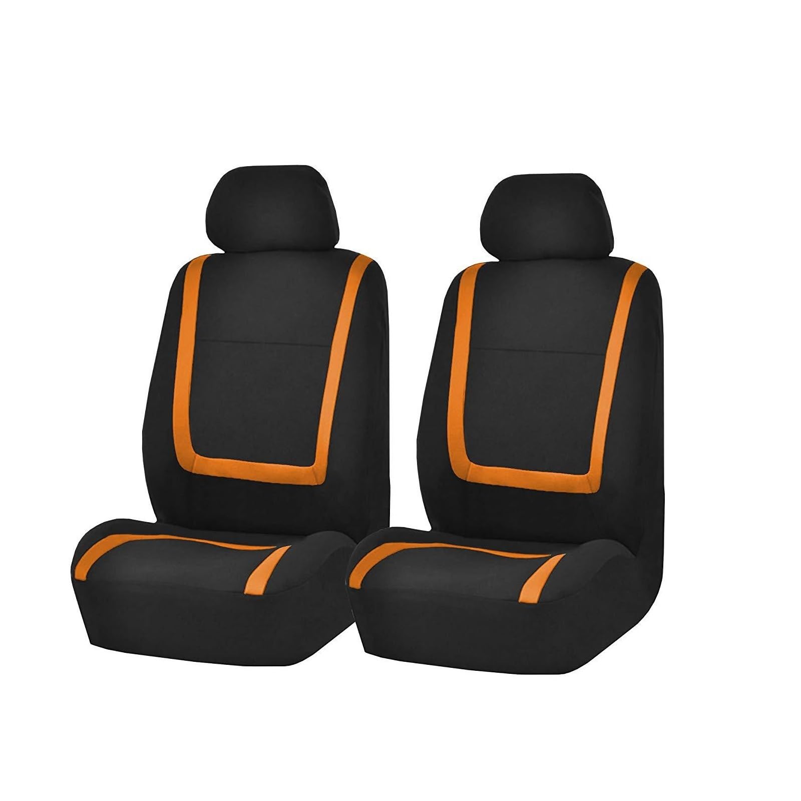VBVGMZAS Auto Sitzbezüge Stoff Autositzbezüge für Nissan für Rogue für Sentra für Serena für Kicks für Leaf für Navara Sitzbezüge Auto(2Seats-Orange) von VBVGMZAS