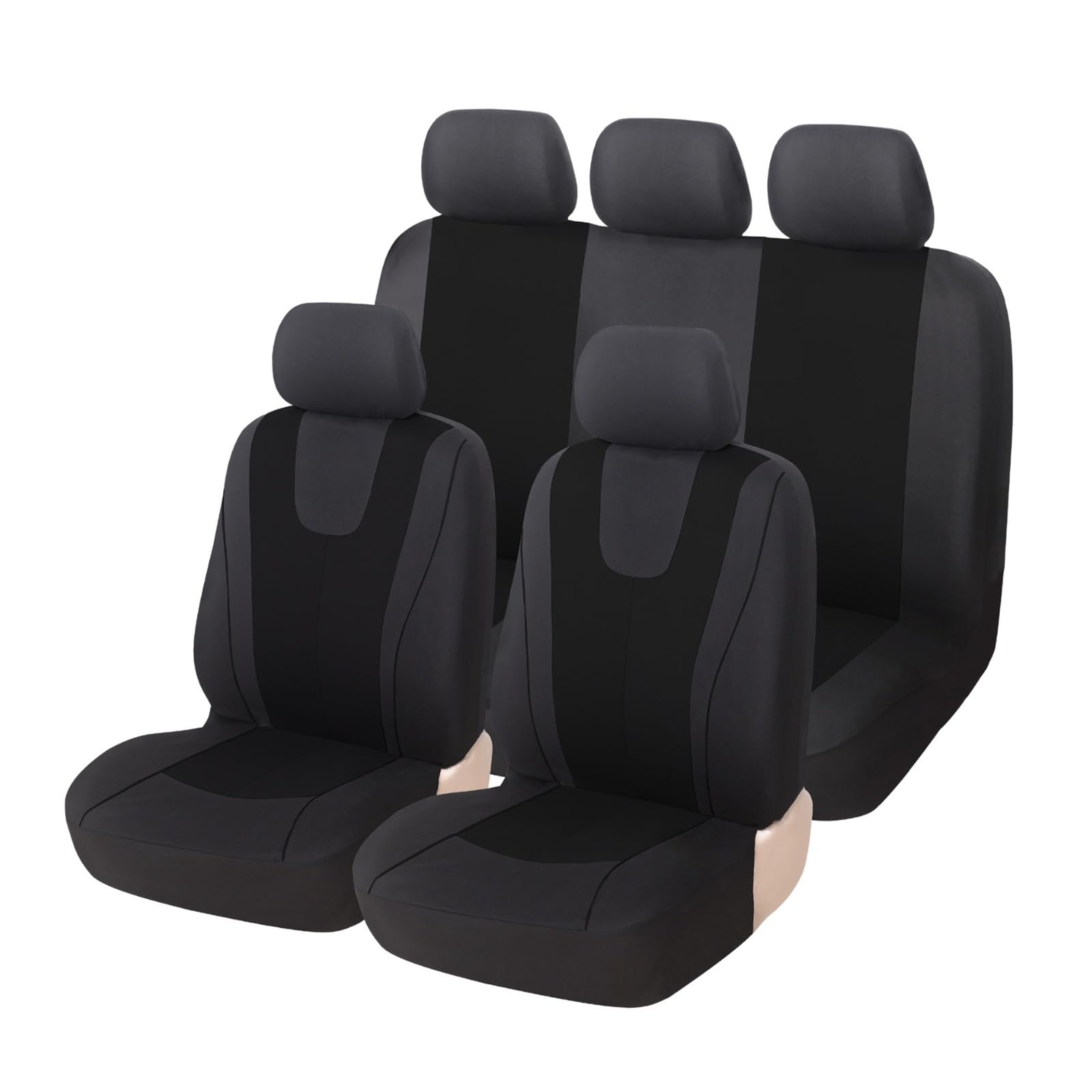 VBVGMZAS Auto Sitzbezüge Stoffschutzkissen Autositzbezüge für Nissan für NV200 für Pathfinder für Rogue für Sentra für Serena Sitzbezüge Auto(5Seats-Black) von VBVGMZAS