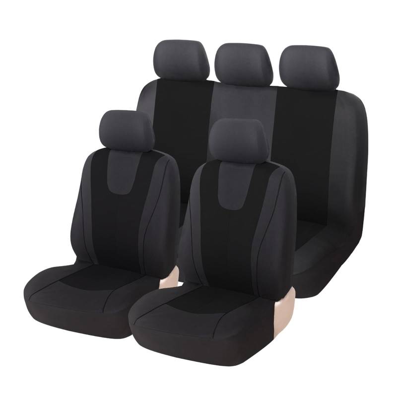 VBVGMZAS Auto Sitzbezüge Stoffschutzkissen Autositzbezüge für Nissan für NV200 für Pathfinder für Rogue für Sentra für Serena Sitzbezüge Auto(5Seats-Black) von VBVGMZAS