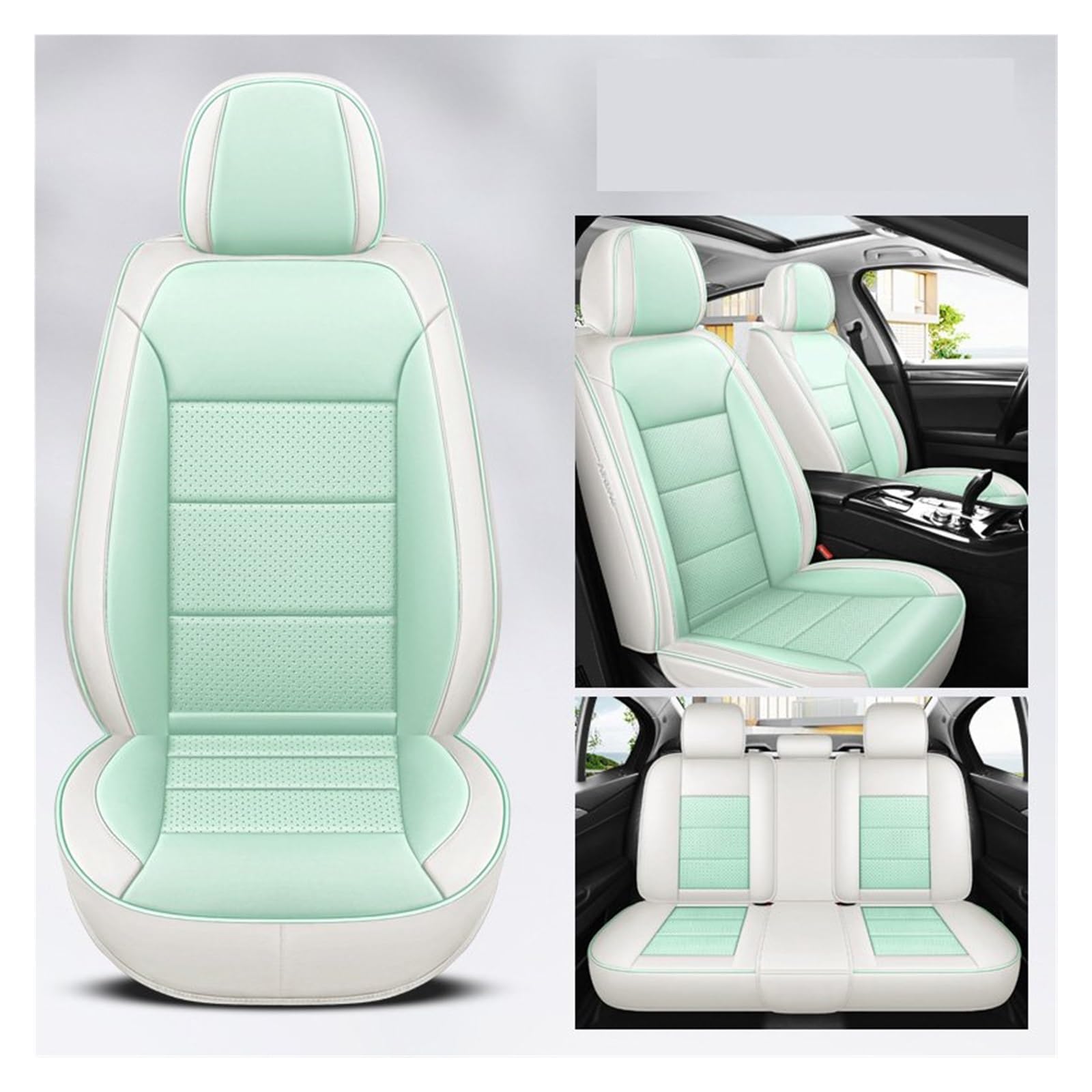 VBVGMZAS Auto Sitzbezüge Universal-Autositzbezüge Aus Leder, Komplettes Set Für A5-Zubehör Sitzbezüge Auto(5 PCS 10) von VBVGMZAS