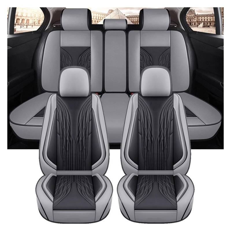 VBVGMZAS Auto Sitzbezüge Universal Autositzbezug Komplettset für Serie 1 E87 F31 Damen Niedlich Schwarz Rot Leder Sitzbezüge Auto(5 PCS) von VBVGMZAS