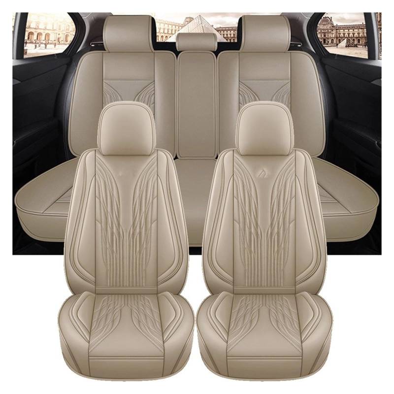 VBVGMZAS Auto Sitzbezüge Universal Autositzbezug Komplettset für Serie 1 E87 F31 Damen Niedlich Schwarz Rot Leder Sitzbezüge Auto(5 PCS 4) von VBVGMZAS