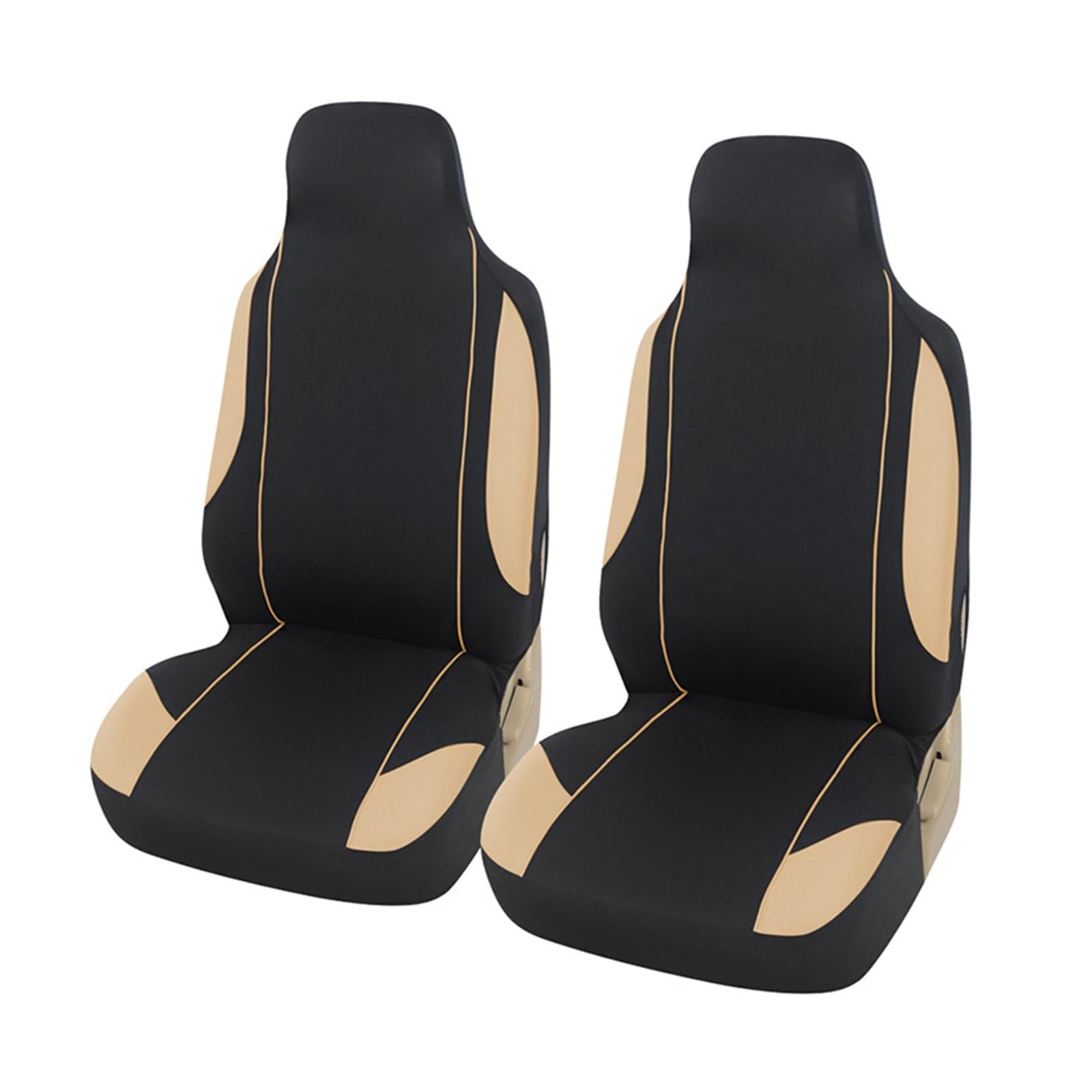 VBVGMZAS Auto Sitzbezüge Universal Autositzbezug Protektoren Schalensitz Fit für Autos LKW SUVs Handwaschbar für FIAT für Ducato Sitzbezüge Auto(2pcs beige) von VBVGMZAS