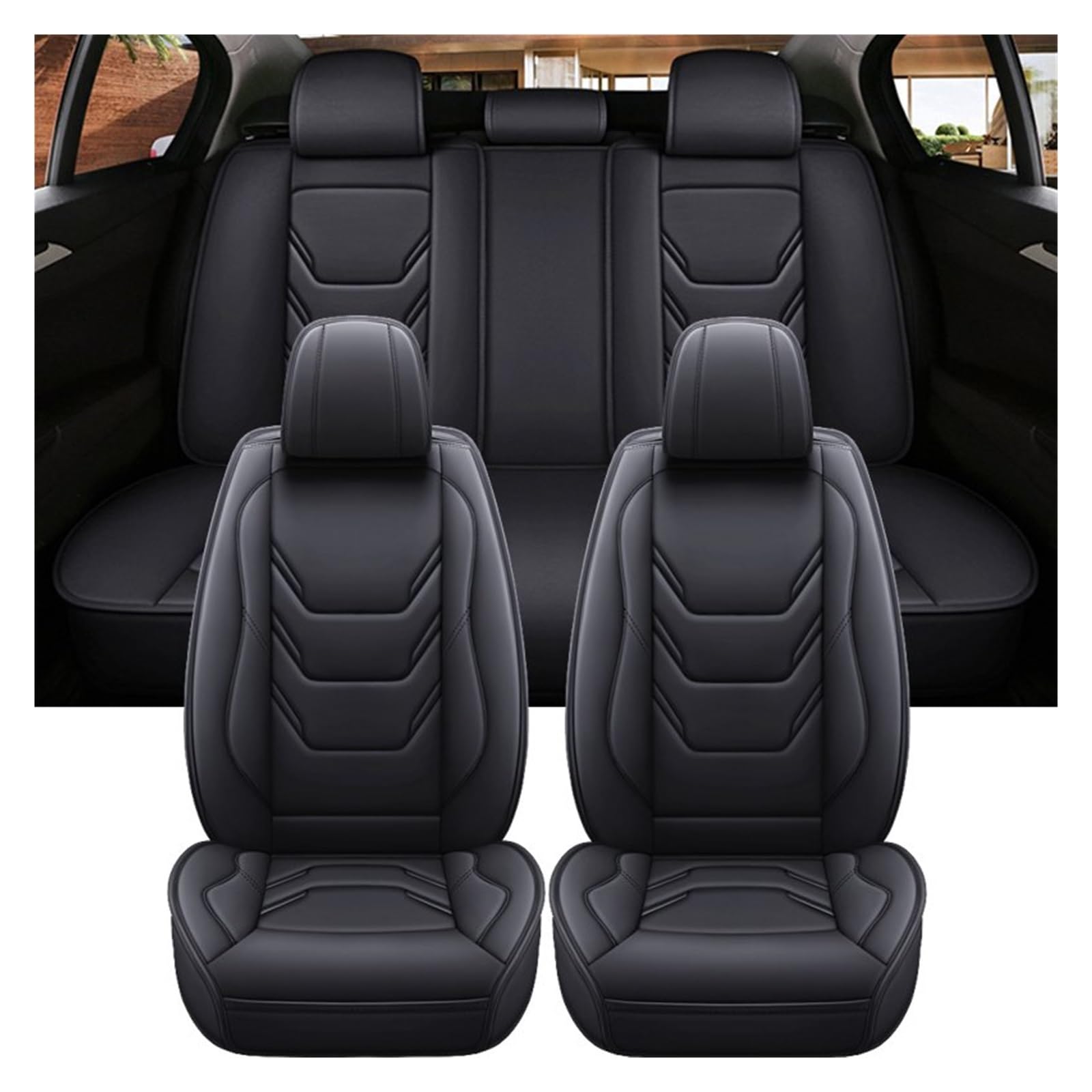 VBVGMZAS Auto Sitzbezüge Universeller Autositzbezug für VW für Nivus, Zubehör, Innenräume, Damen-Autoschutz Sitzbezüge Auto(5 PCS 1) von VBVGMZAS