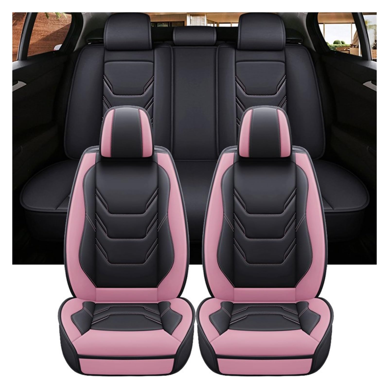 VBVGMZAS Auto Sitzbezüge Universeller Autositzbezug für VW für Nivus, Zubehör, Innenräume, Damen-Autoschutz Sitzbezüge Auto(5 PCS 2) von VBVGMZAS