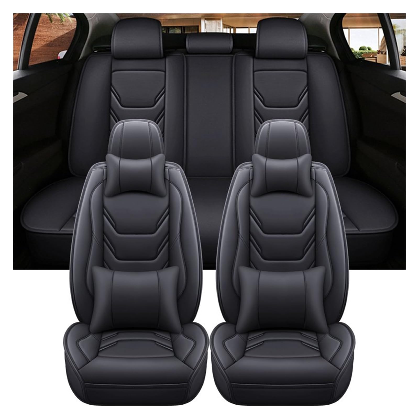 VBVGMZAS Auto Sitzbezüge Universeller Autositzbezug für VW für Nivus, Zubehör, Innenräume, Damen-Autoschutz Sitzbezüge Auto(9 PCS) von VBVGMZAS