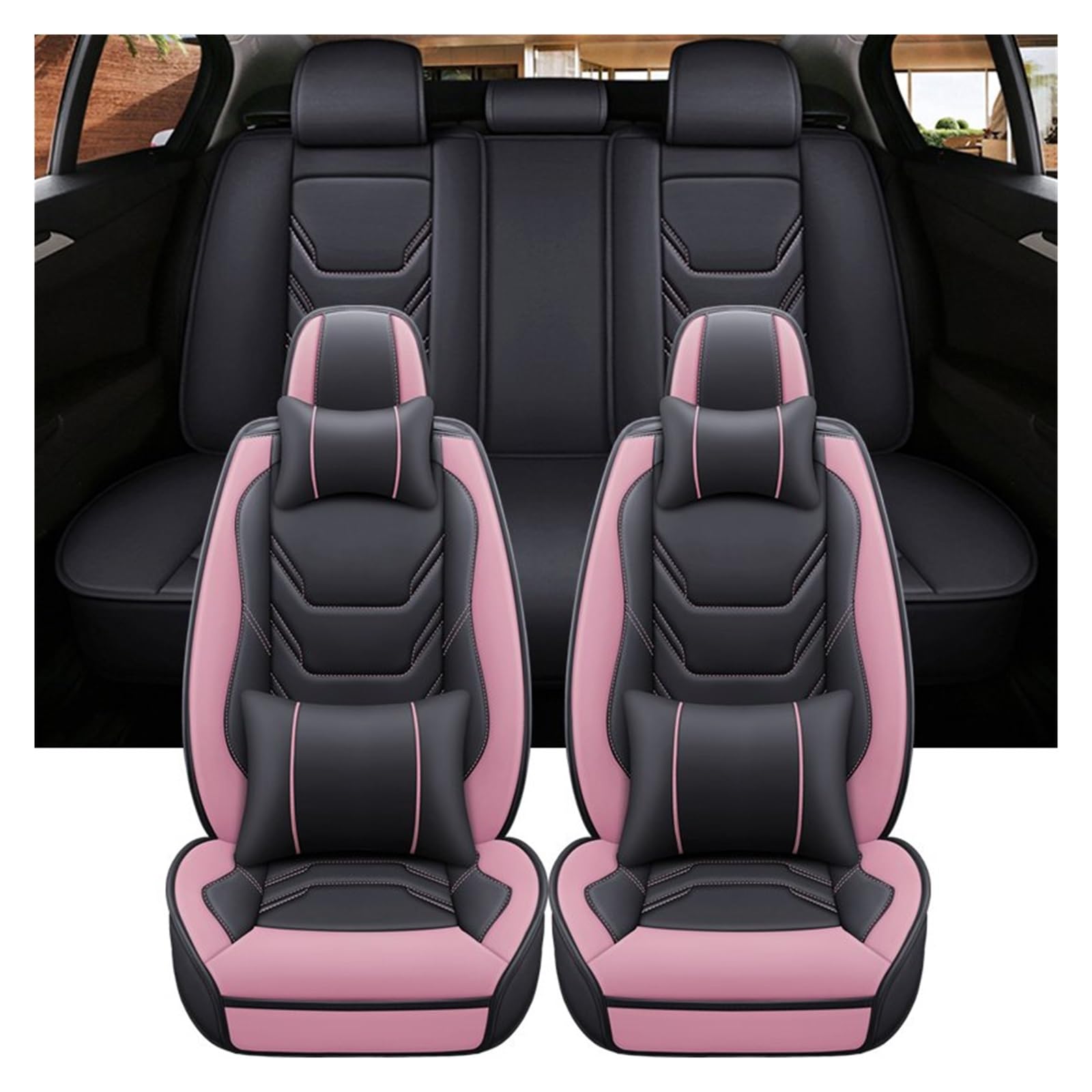 VBVGMZAS Auto Sitzbezüge Universeller Autositzbezug für VW für Nivus, Zubehör, Innenräume, Damen-Autoschutz Sitzbezüge Auto(9 PCS 2) von VBVGMZAS