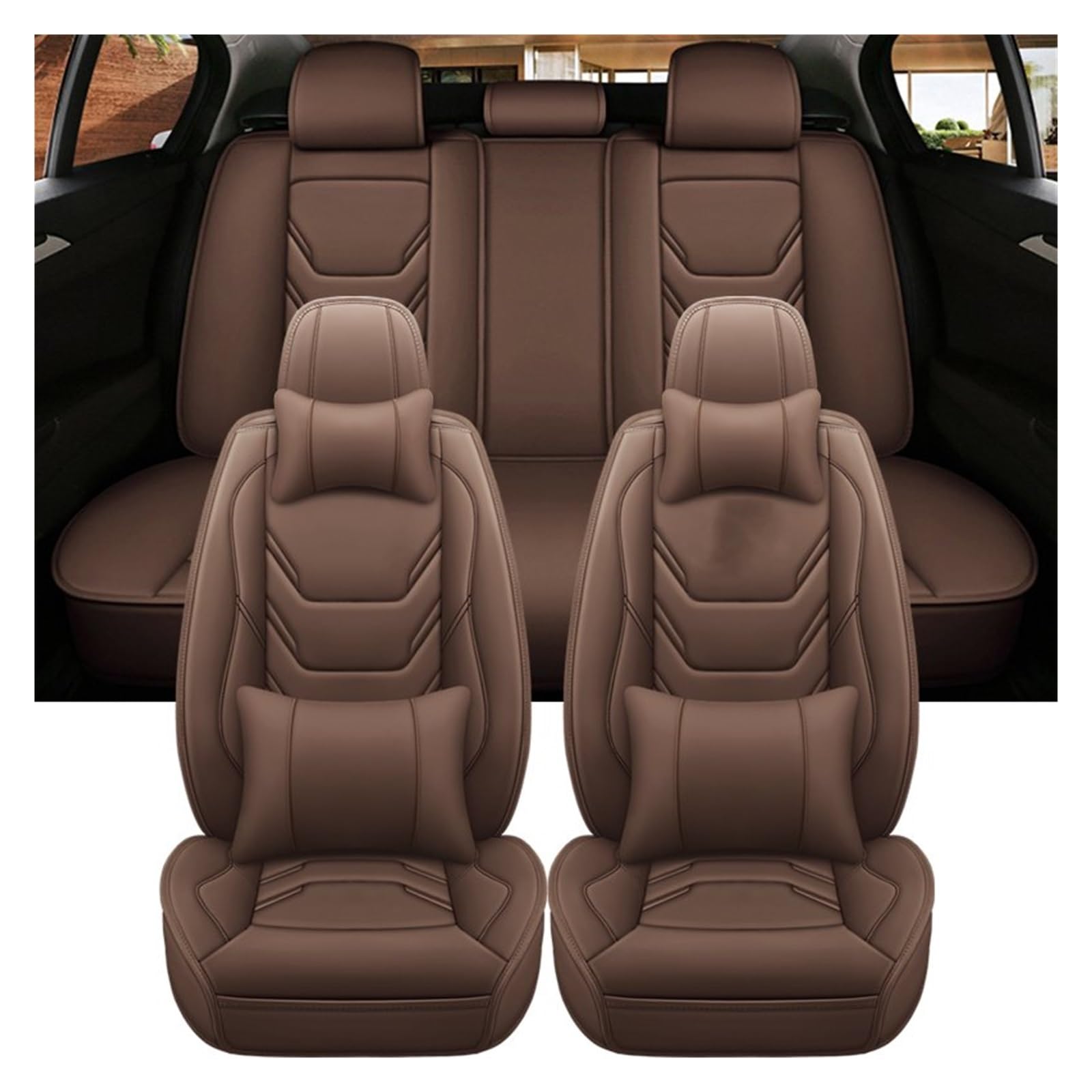 VBVGMZAS Auto Sitzbezüge Universeller Autositzbezug für VW für Nivus, Zubehör, Innenräume, Damen-Autoschutz Sitzbezüge Auto(9 PCS 5) von VBVGMZAS