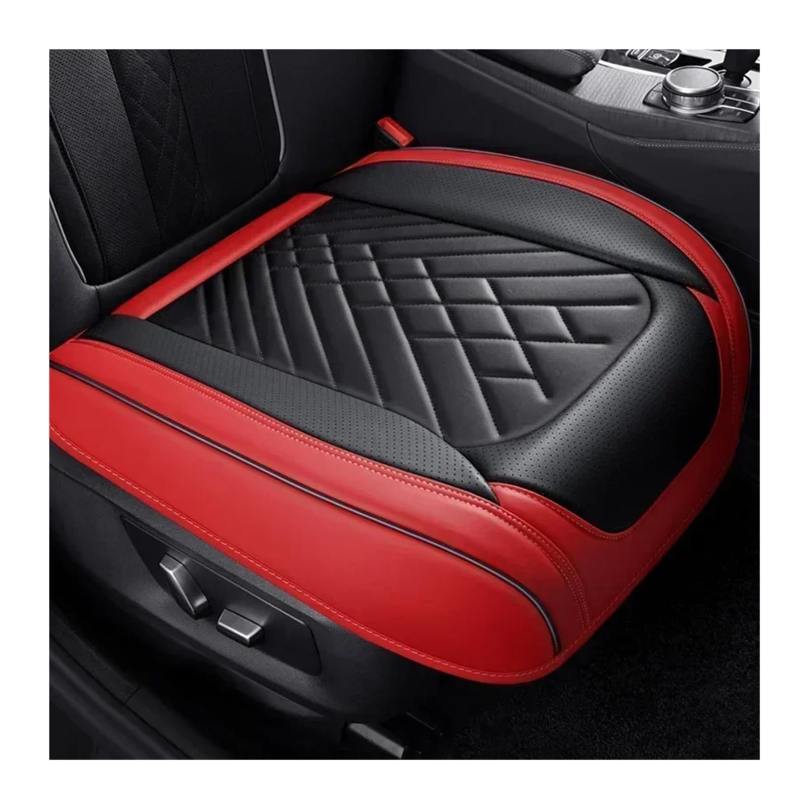 VBVGMZAS Auto Sitzbezüge Vollständige Abdeckung Autositzbezug Kissen für Toyota für Corolla für Camry für RAV4 für CHR für Highlander Autozubehör Sitzbezüge Auto(Black Red 1 Seat 1) von VBVGMZAS