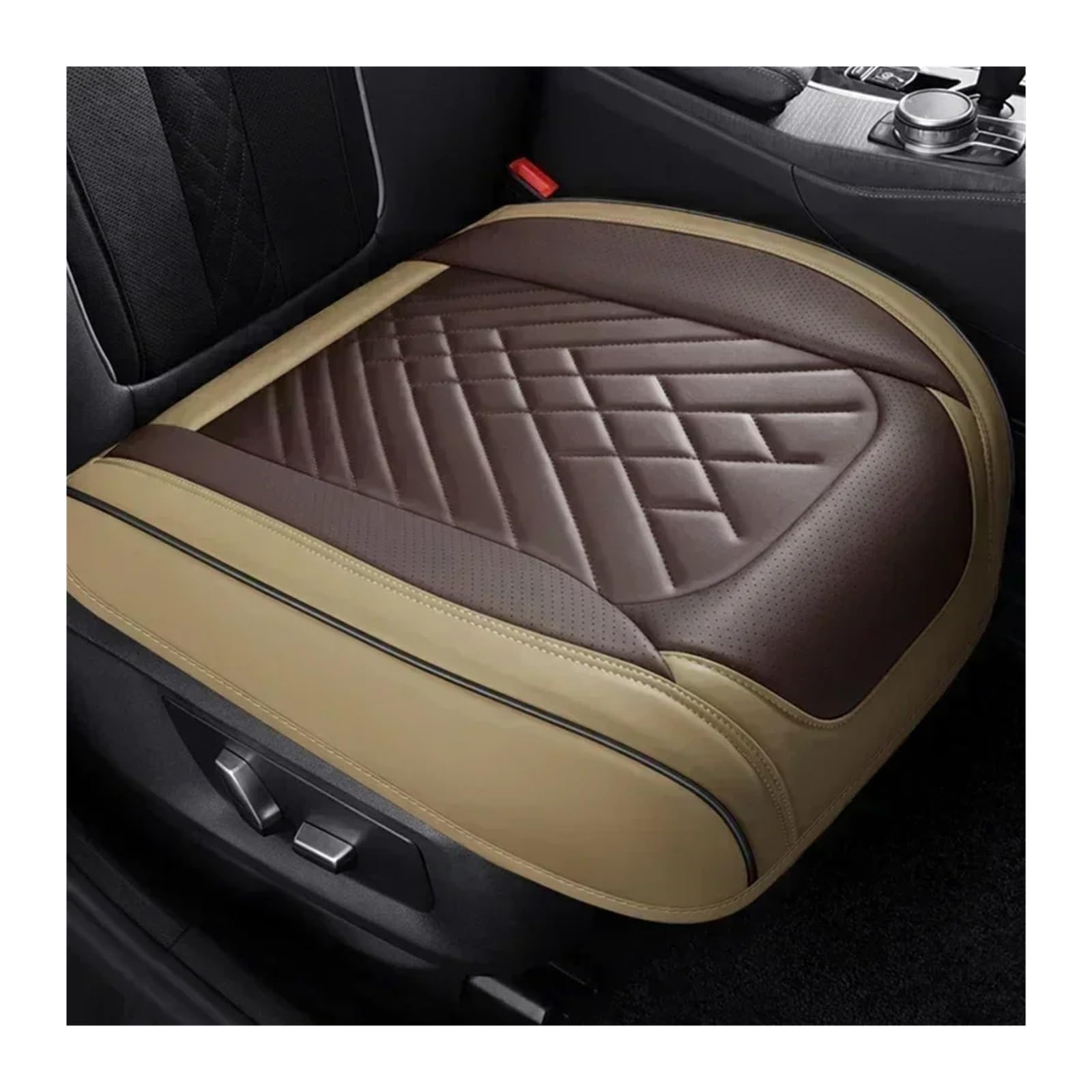 VBVGMZAS Auto Sitzbezüge Vollständige Abdeckung Autositzbezug Kissen für VW für Variante für Käfer für Scirocco UP Autozubehör Sitzbezüge Auto(Beige Coffee 1 Seat) von VBVGMZAS