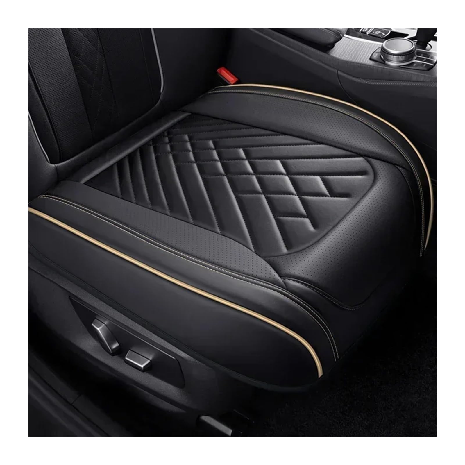 VBVGMZAS Auto Sitzbezüge Vollständige Abdeckung Pu-Leder-Autositzbezug-Kissen für 3er E46 E90 E93 F30 F31 F34 F35 G20 G21 G28 Autozubehör Sitzbezüge Auto(Black Beige 1 Seat) von VBVGMZAS