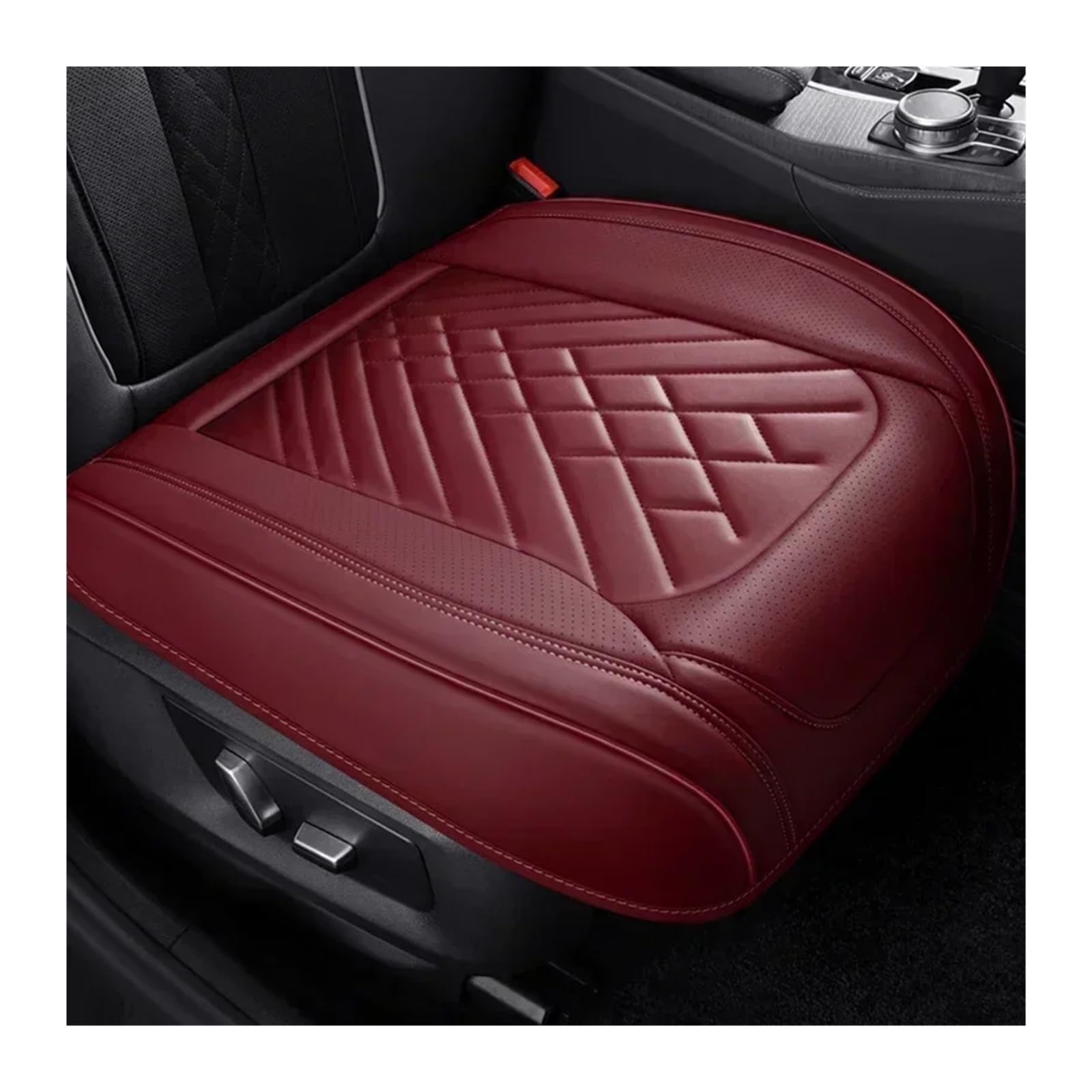 VBVGMZAS Auto Sitzbezüge Vollständige Abdeckung Pu-Leder-Autositzbezug-Kissen für Optima für Soul für Forte für Spectra für Sorento Autozubehör Sitzbezüge Auto(Wine Red 1 Seat) von VBVGMZAS