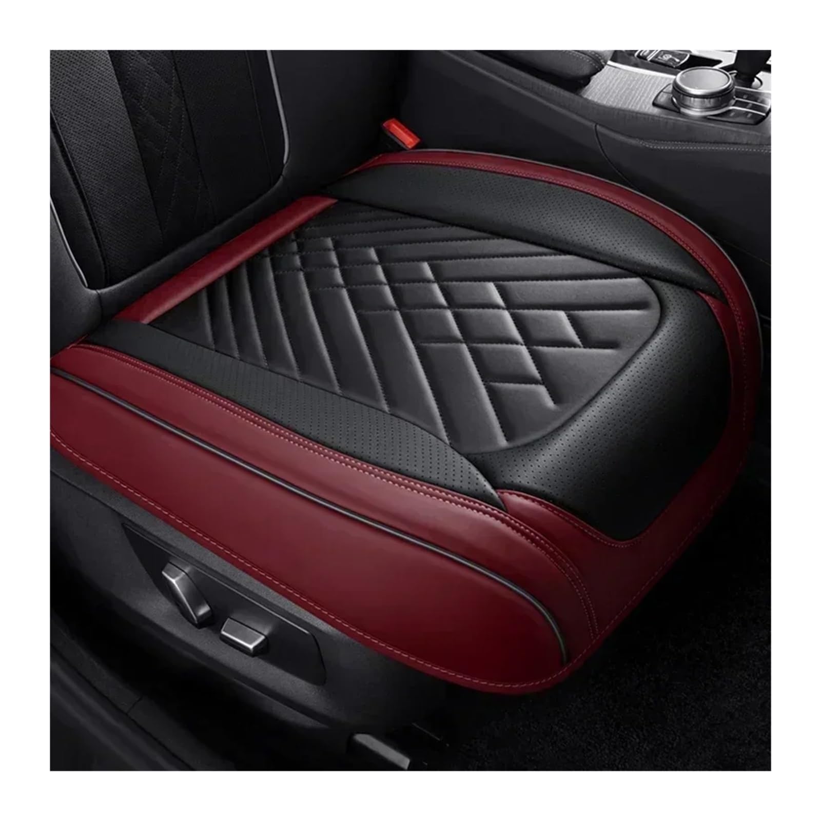 VBVGMZAS Auto Sitzbezüge Vollständige Abdeckung Pu-Leder-Autositzbezug-Kissen für Optima für Soul für Forte für Spectra für Sorento Autozubehör Sitzbezüge Auto(Wine Red 1 Seat 1) von VBVGMZAS