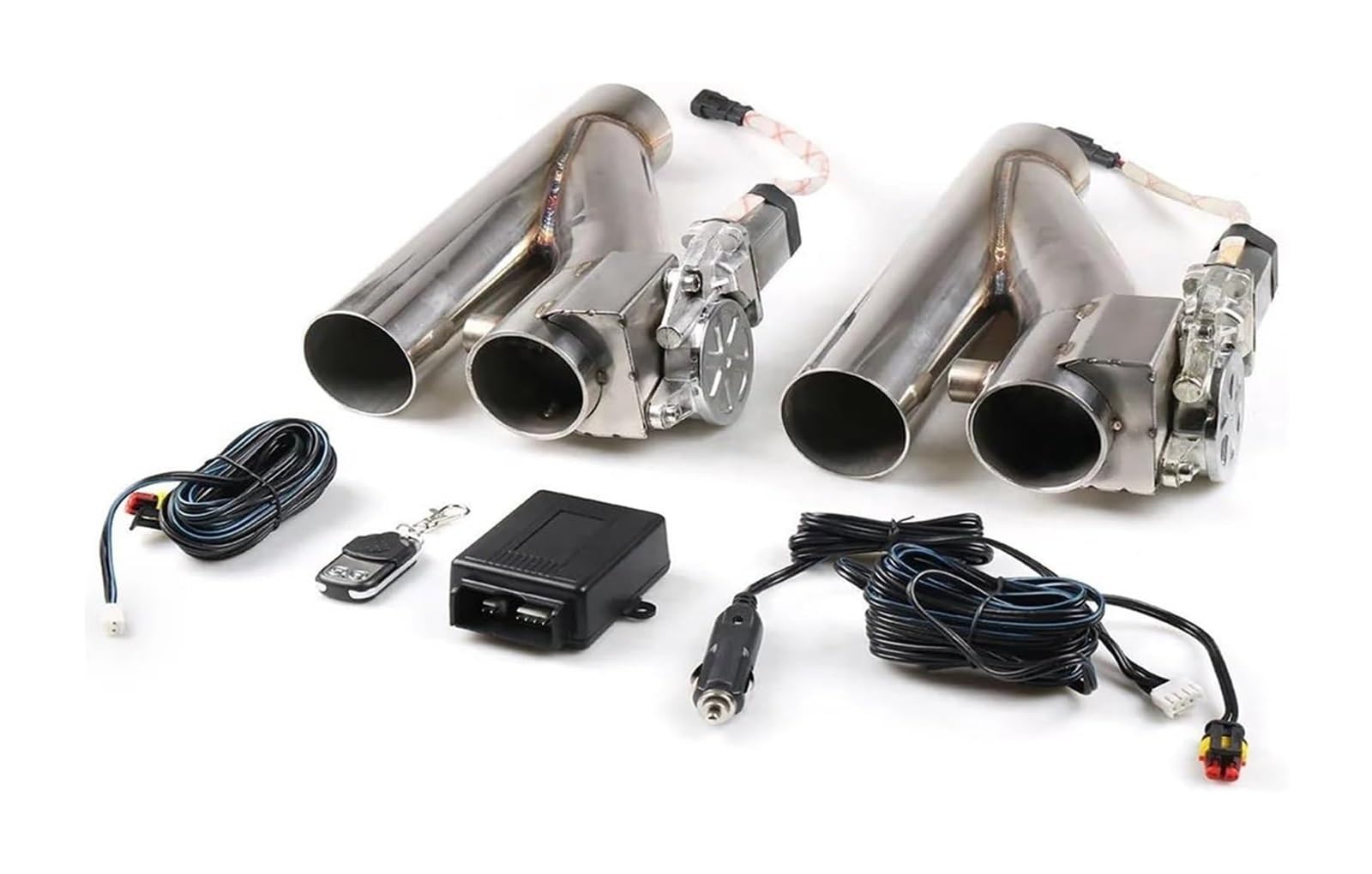 2,25 '' 2,5" 3" Doppel Auspuff Steuerventil Elektrisches Y-Rohr 1 Drag 2 Cutout Kit Einzeln Mit Fernbedienung Auspuffspitzen(2.5INCH) von VBVKEPENDZ