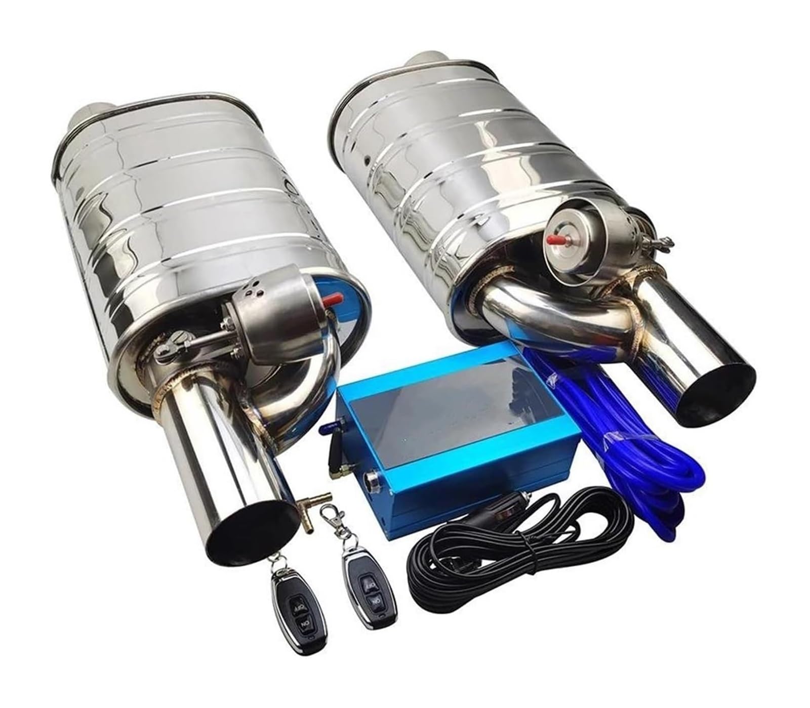 Auto Auspuffanlage Vakuumventil Steuerrohrsatz Fernbedienung Variabler Schalldämpfer Edelstahl Universal 63mm 1 Paar Auspuffspitzen(63MM C) von VBVKEPENDZ