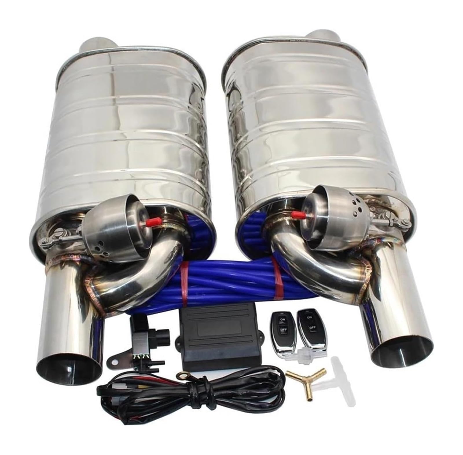 Auto Auspuffanlage Vakuumventil Steuerrohrsatz Fernbedienung Variabler Schalldämpfer Edelstahl Universal 63mm 1 Paar Auspuffspitzen(70MM A) von VBVKEPENDZ