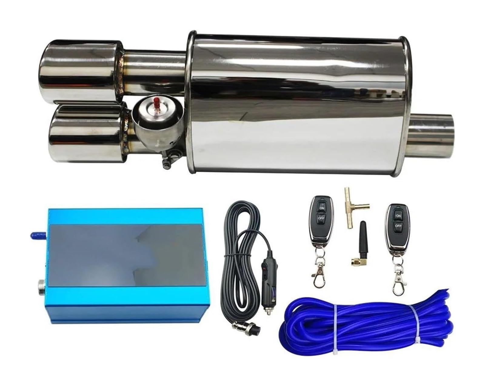 Auto Auspuffanlage Vakuumventil Steuerrohrsatz Variabler Schalldämpfer Edelstahl Universal 51 63 76 Mm Mit Düse Auspuffspitzen(RIGHT 63MM A) von VBVKEPENDZ