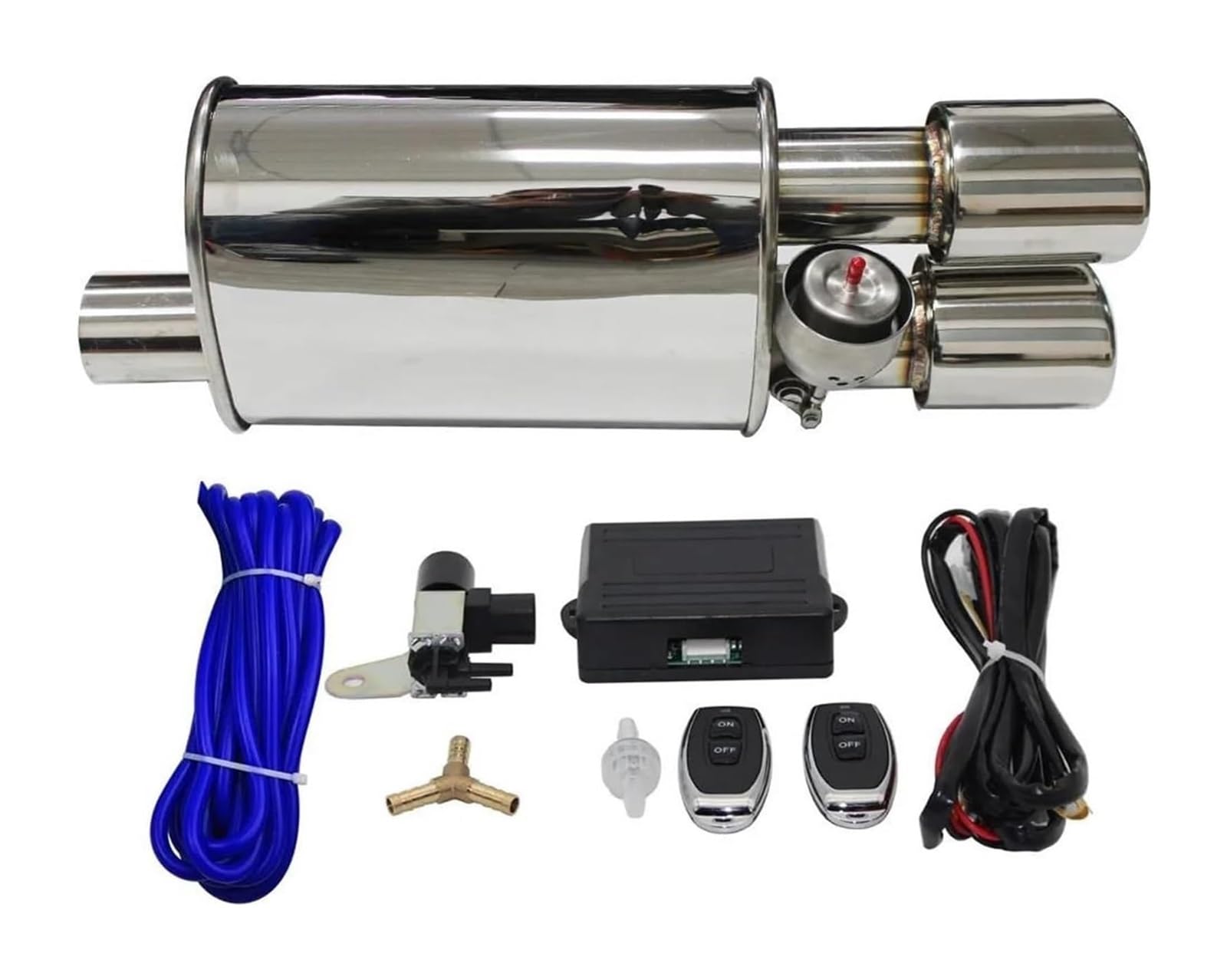 Auto Auspuffanlage Vakuumventil Steuerrohrsatz Variabler Schalldämpfer Edelstahl Universal 51 63 76 Mm Mit Düse Auspuffspitzen(RIGHT 76MM B) von VBVKEPENDZ