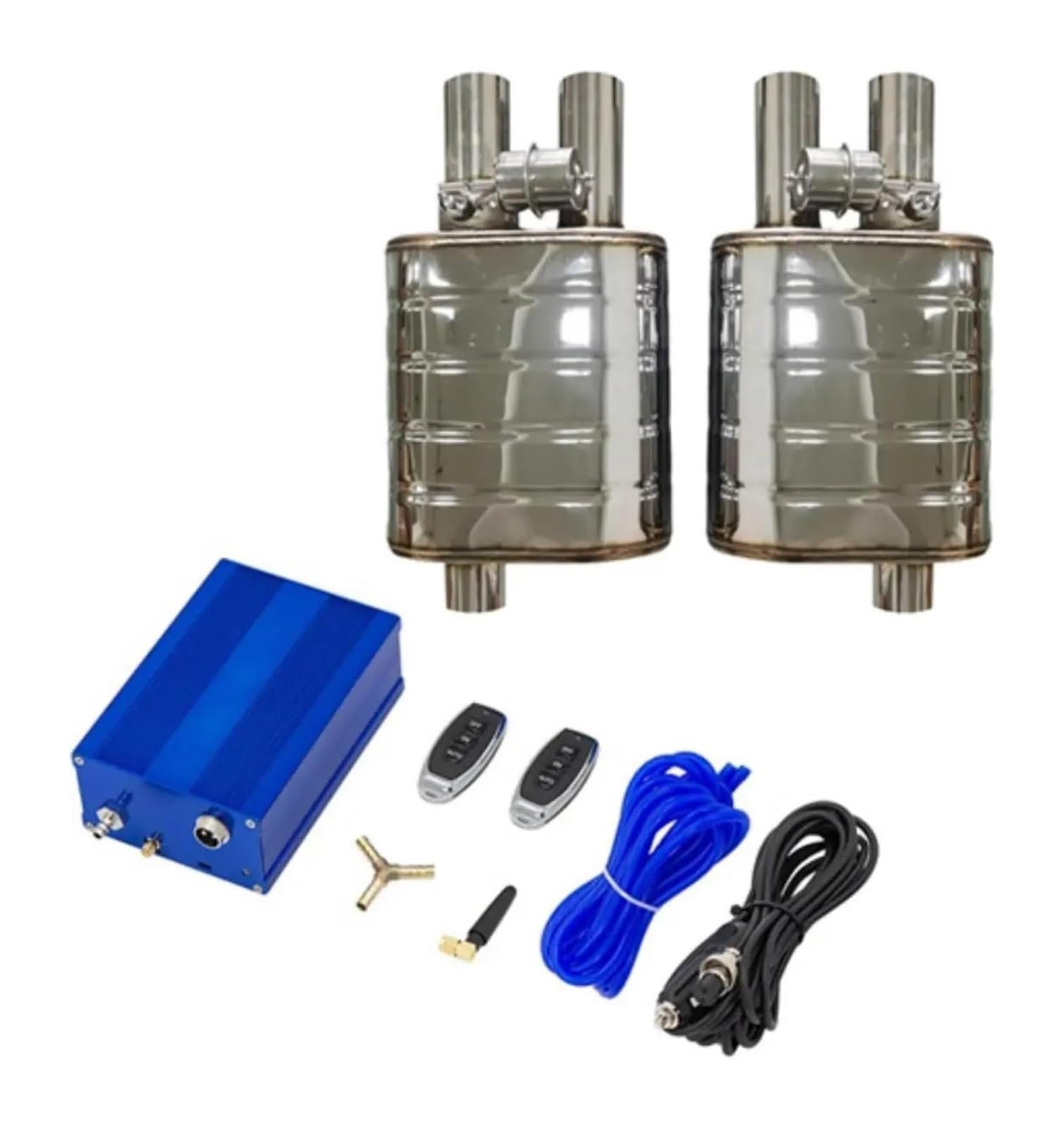 Auto Schalldämpfer Auspuff Sounds Ventil System Universal Elektrische Wasserdichte Fernbedienung Doppel 2/2.36/2.5/2.75/3 Zoll Auspuffspitzen(76mm with Pump) von VBVKEPENDZ
