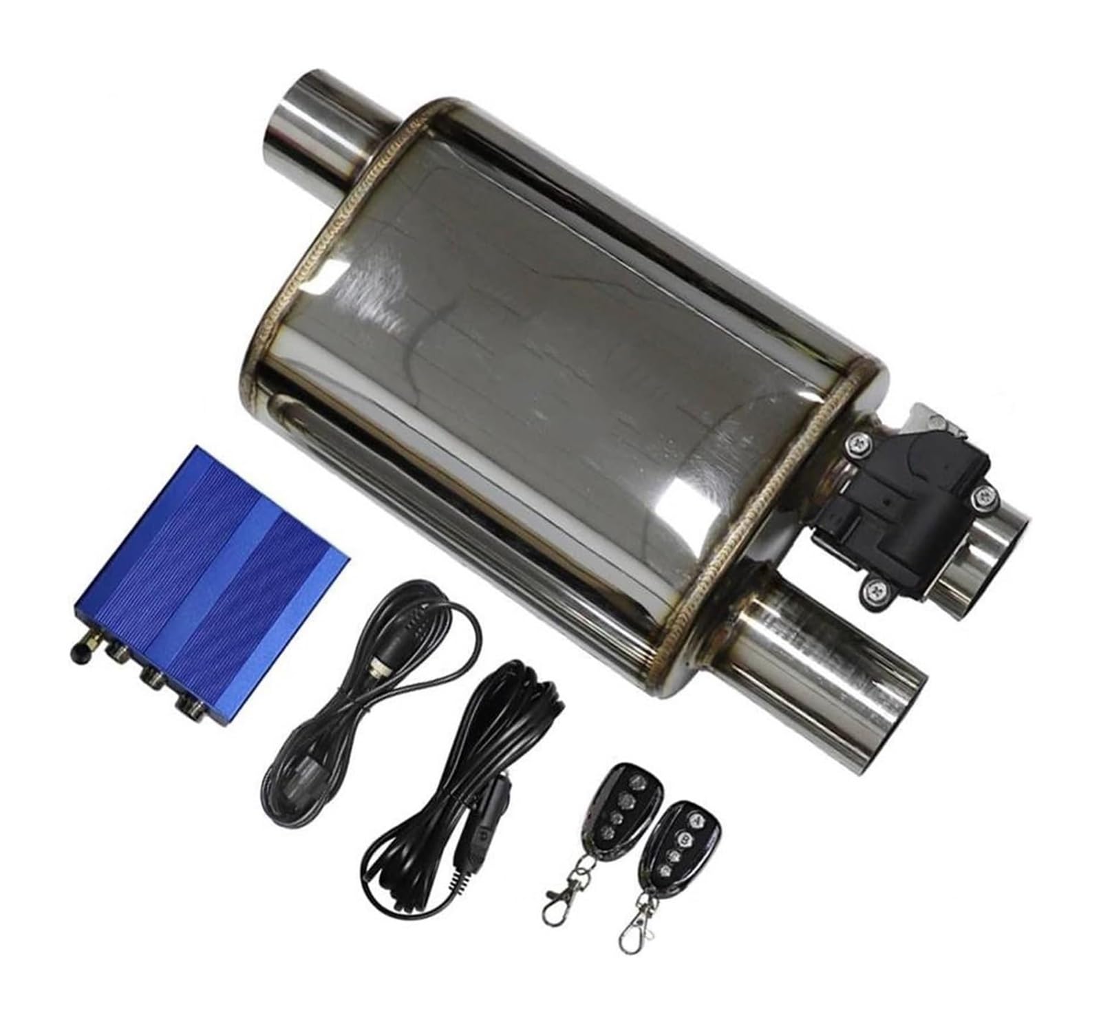 Auto-Schalldämpfer Edelstahl-Auspuffanlage Elektrische Ventilsteuerung Rohrsatz Einstellbarer Winkel Carbon-Düse Auspuffspitzen(LEFT 51MM A) von VBVKEPENDZ