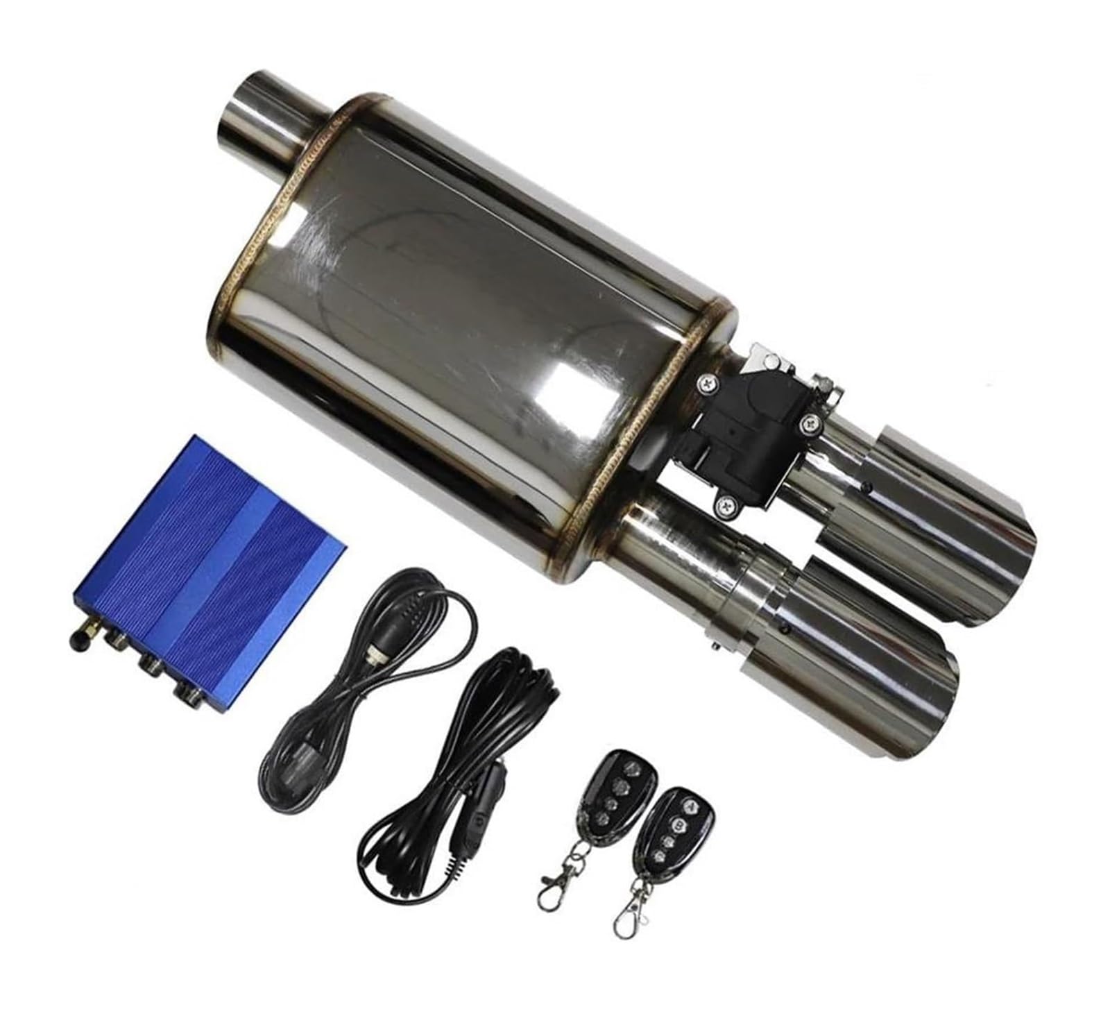 Auto-Schalldämpfer Edelstahl-Auspuffanlage Elektrische Ventilsteuerung Rohrsatz Einstellbarer Winkel Carbon-Düse Auspuffspitzen(LEFT 51MM B) von VBVKEPENDZ