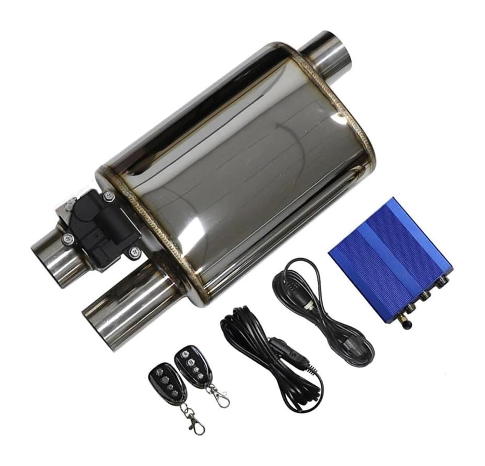 Auto-Schalldämpfer Edelstahl-Auspuffanlage Elektrische Ventilsteuerung Rohrsatz Einstellbarer Winkel Carbon-Düse Auspuffspitzen(RIGHT 51MM A) von VBVKEPENDZ