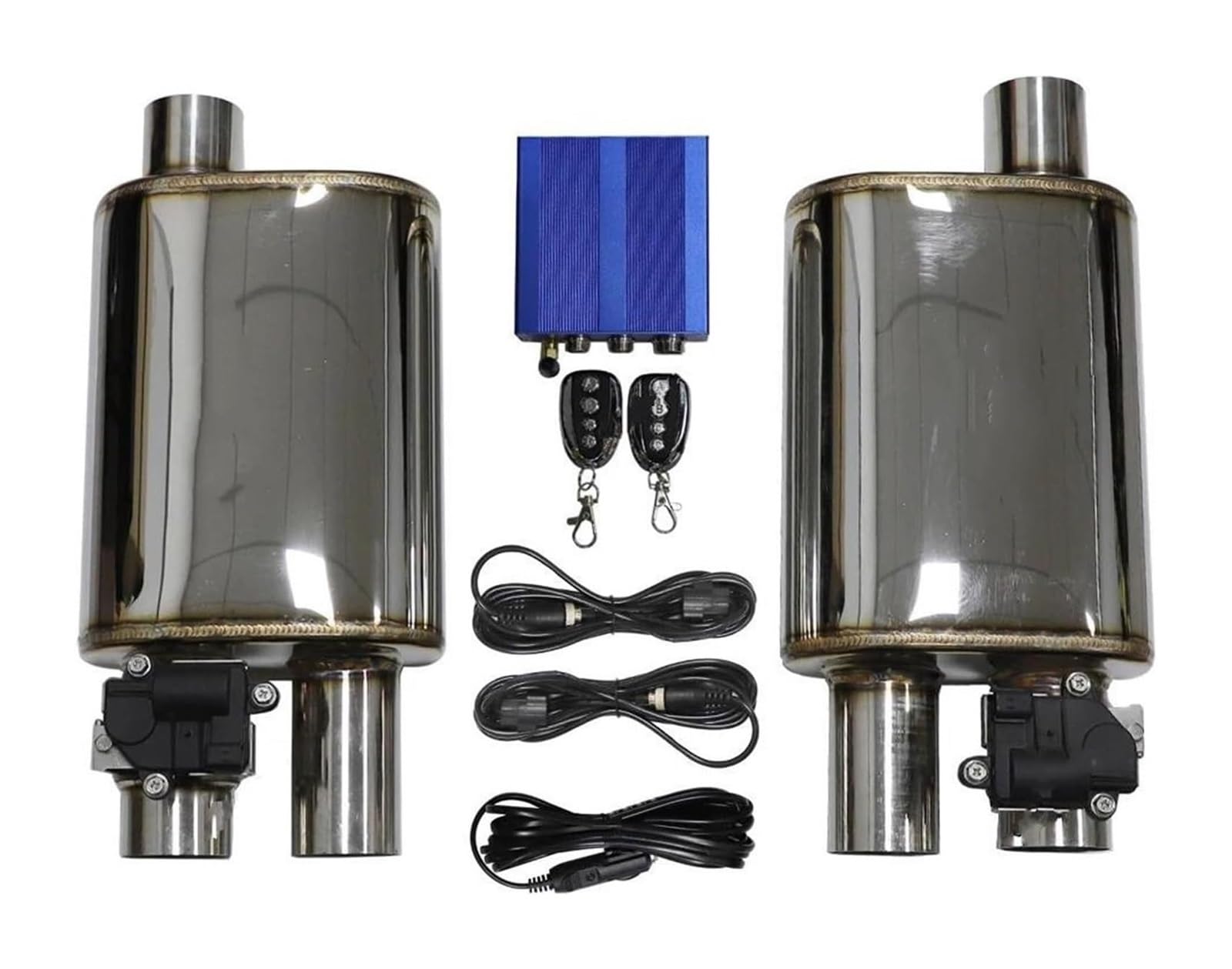 Auto Schalldämpfer Rostfrei Auspuffanlage Elektrische Ventilsteuerung Rohrsatz Einstellbarer Winkel Carbonspitze 1 Bis 2 Stück Auspuffspitzen(76MM A) von VBVKEPENDZ