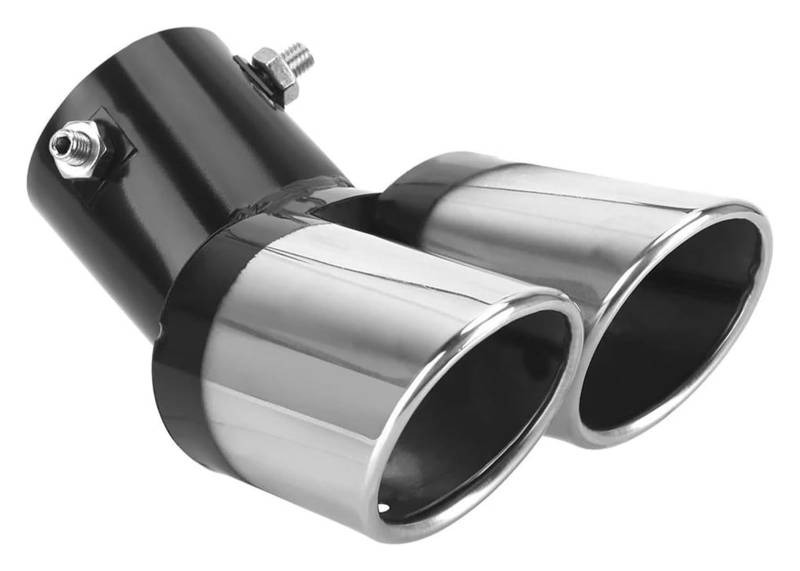Auto Styling Universal Auspuffblende Schalldämpfer Rohr Schwanz Edelstahl Gebogene Doppel Outlet Spitze Abdeckungen Auspuffspitzen von VBVKEPENDZ