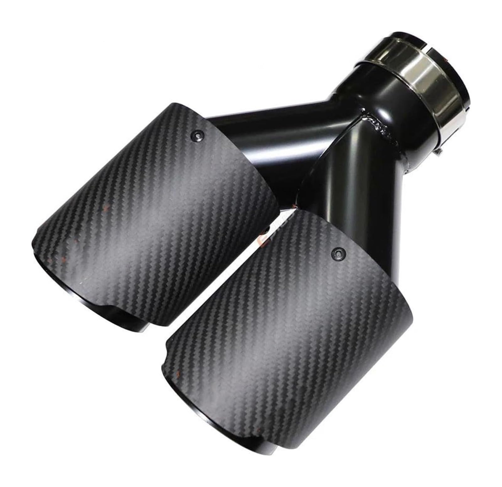 Auto Y Form Matte Carbon Faser Schalldämpfer Spitze Doppel Ausgang Auspuffrohr Düse Dekoration Universal Edelstahl Auspuffspitzen(60-101) von VBVKEPENDZ