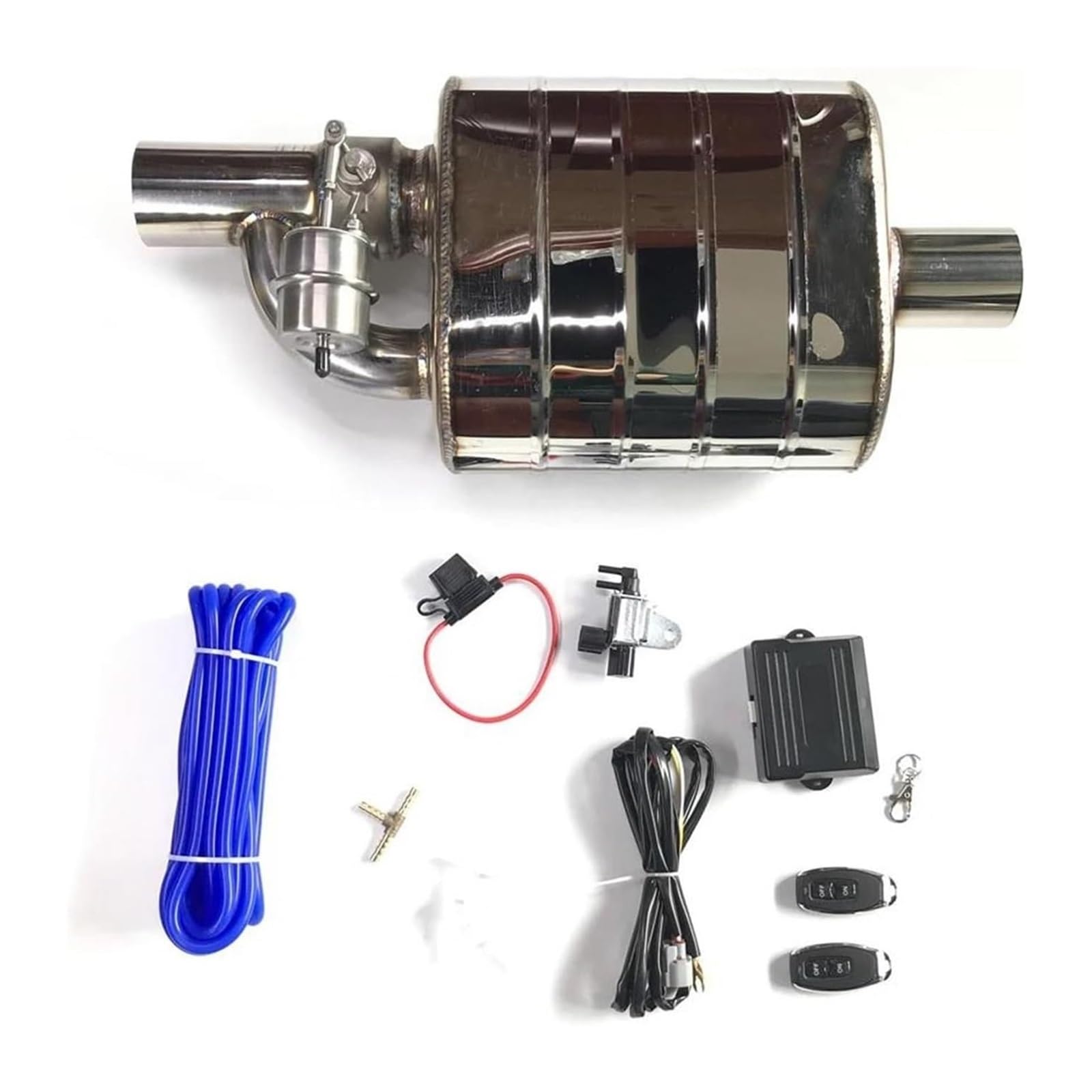Autoventil Auspuffrohr Vakuumpumpe Variable Schalldämpfer Edelstahl Universal 51mm 63mm Prägung Fernbedienung Auspuffspitzen(51MM+Control) von VBVKEPENDZ