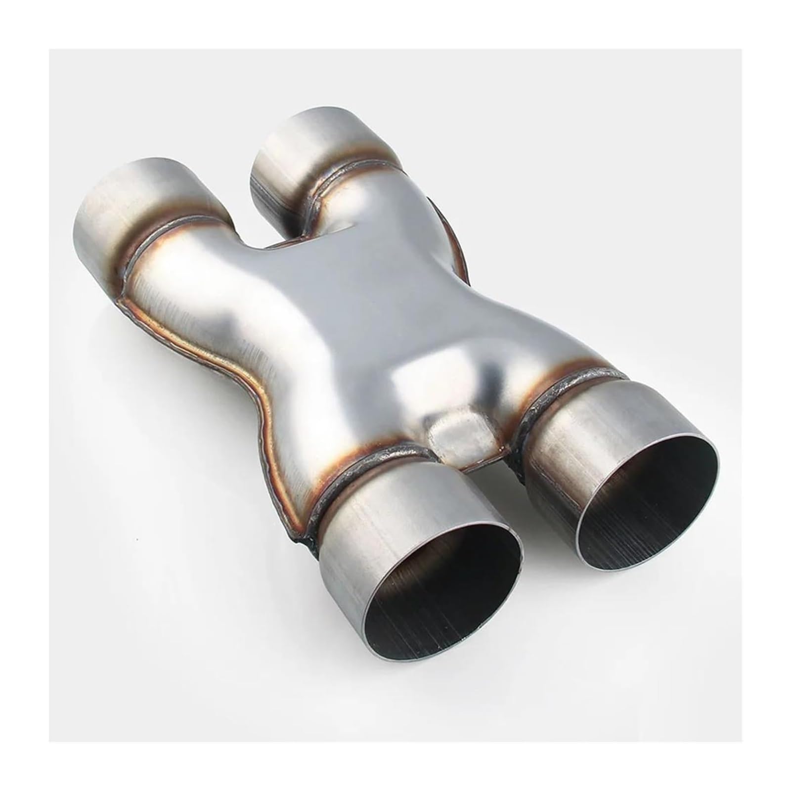 Edelstahl Auto X Rohr 2'' 2,25'' 2,5'' 3'' In/Out Auspuffanlage Universal Schalldämpfer Spitze Vier Weg Auspuff Auspuffspitzen(2.5 inch-2.5 inch) von VBVKEPENDZ
