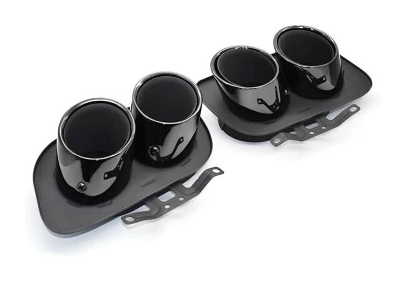 Für 992 Für Carrera 2/4 /S /4S Quad Auto Auspuffblende 304 Edelstahl Schalldämpfer Spitze Endrohr Auspuffanlage Düsenspitzen Auspuffspitzen(Schwarz) von VBVKEPENDZ