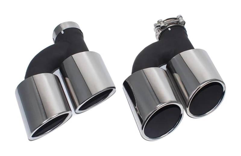 Für A4 A5 A6 A7 Bis S4 S5 S6 S7, 2 Stück 60 Mm Dual Out Edelstahl Auto Heckauspuffrohr Schalldämpfer Spitze Düsenabdeckungen Zierleisten Auspuffspitzen von VBVKEPENDZ