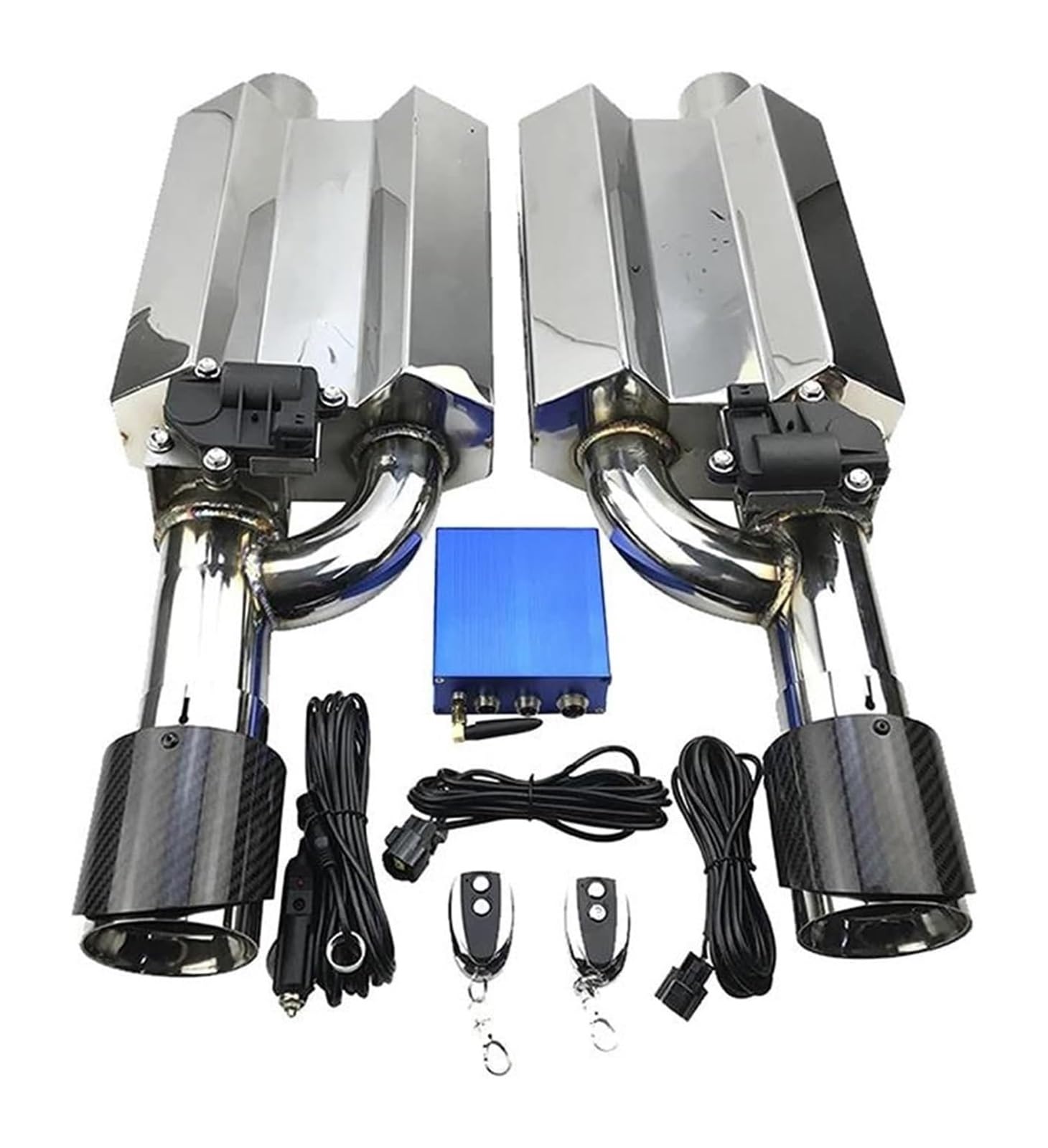 Für B&MW E90 E46 Auto Auspuff Schalldämpfer 304 Edelstahl Elektrische Fernbedienung Schalter Tiefe Sound Rohr Doppel Schwanz Auspuffspitzen(51mm) von VBVKEPENDZ
