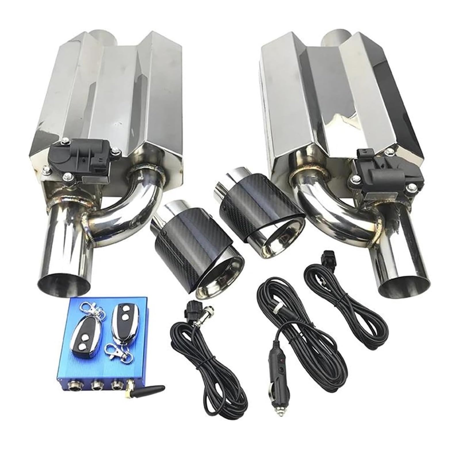 Für B&MW E90 E46 Auto Auspuff Schalldämpfer 304 Edelstahl Elektrische Fernbedienung Schalter Tiefe Sound Rohr Doppel Schwanz Auspuffspitzen(76mm) von VBVKEPENDZ