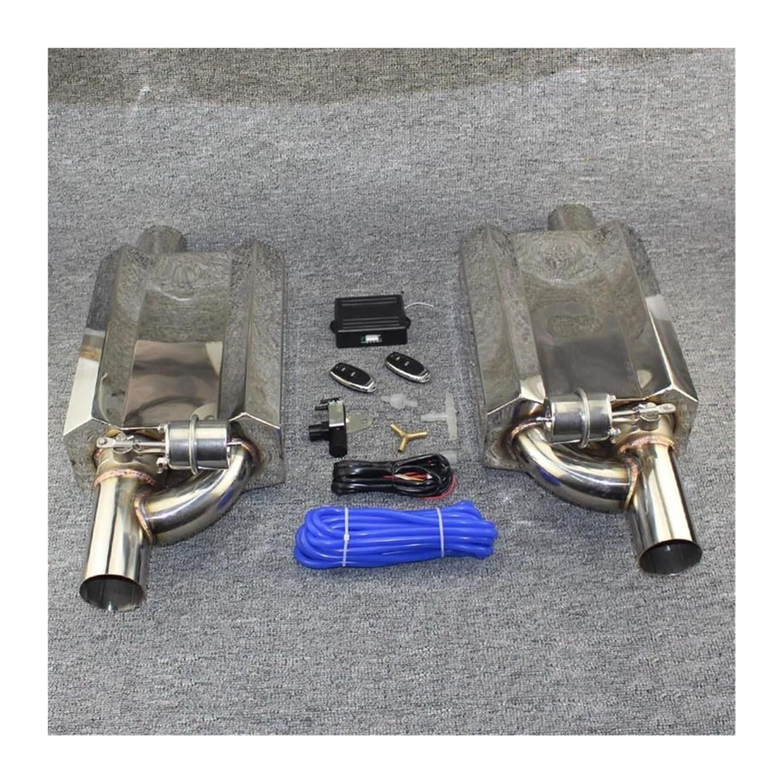 Für B&MW E90 E46 Auto Auspuff Schalldämpfer 304 Edelstahl Elektrische Fernbedienung Schalter Tiefe Sound Rohr Doppel Schwanz Auspuffspitzen(Pneumatic 51) von VBVKEPENDZ