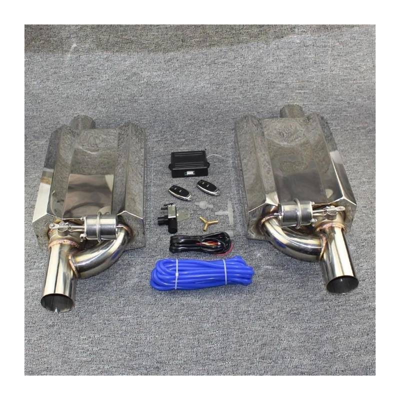 Für B&MW E90 E46 Auto Auspuff Schalldämpfer 304 Edelstahl Elektrische Fernbedienung Schalter Tiefe Sound Rohr Doppel Schwanz Auspuffspitzen(Pneumatic 51) von VBVKEPENDZ