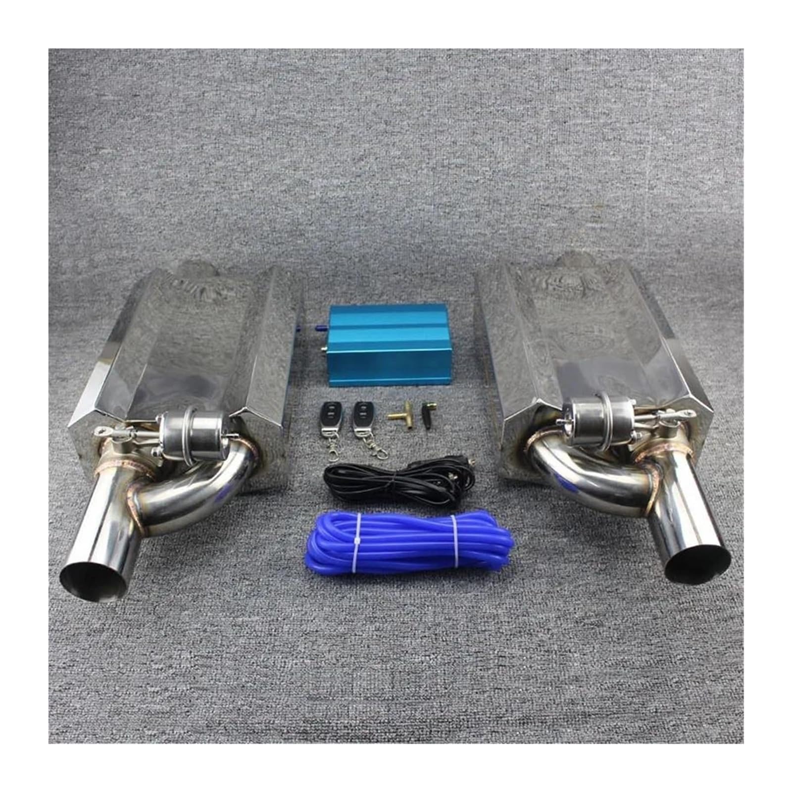 Für B&MW E90 E46 Auto Auspuff Schalldämpfer 304 Edelstahl Elektrische Fernbedienung Schalter Tiefe Sound Rohr Doppel Schwanz Auspuffspitzen(Pneumatic 63) von VBVKEPENDZ
