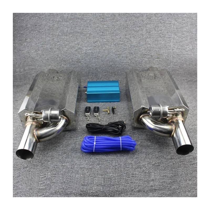 Für B&MW E90 E46 Auto Auspuff Schalldämpfer 304 Edelstahl Elektrische Fernbedienung Schalter Tiefe Sound Rohr Doppel Schwanz Auspuffspitzen(Pneumatic 63) von VBVKEPENDZ