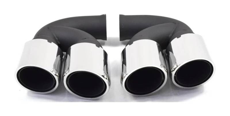 Für Cayenne Für 958 2011 2012 2013 2014 Quad Auto Auspuff Spitze 304 Edelstahl Schalldämpfer Düse Endrohr System Auspuffspitzen(Silver B Short) von VBVKEPENDZ