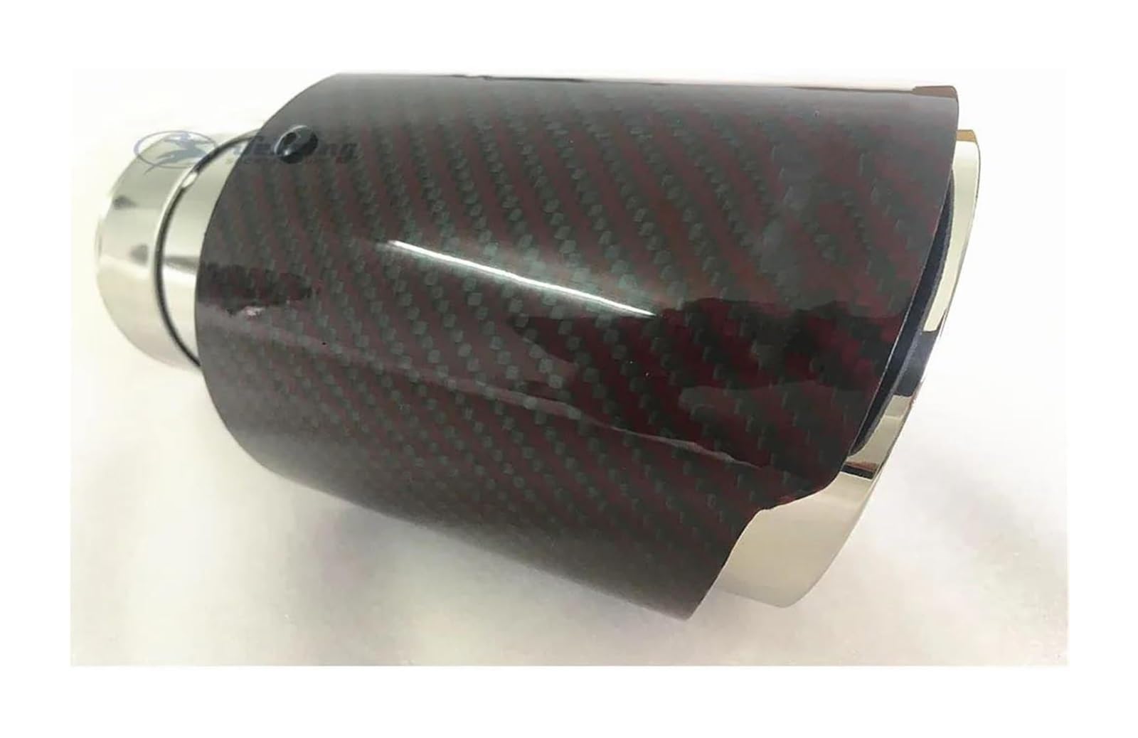 Glänzend Rot Carbon Fiber Edelstahl Universal Auto Auspuff Schalldämpfer Tipps Auspuffspitzen(63 IN-89 OUT) von VBVKEPENDZ
