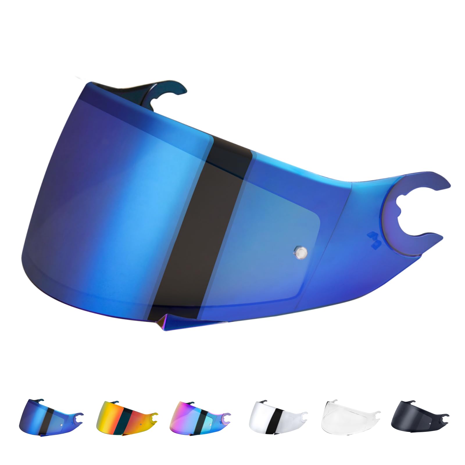 Helmvsier für Shark D Skwal D-Skwal 2 Spartan,Motorradhelm Visier,Motorrad Windschutz Helm Objektiv Visier,Integralhelm Visier UV-Beständig,Motorradhelm Visier Ersatz (Chrom Blau) von VCOROS