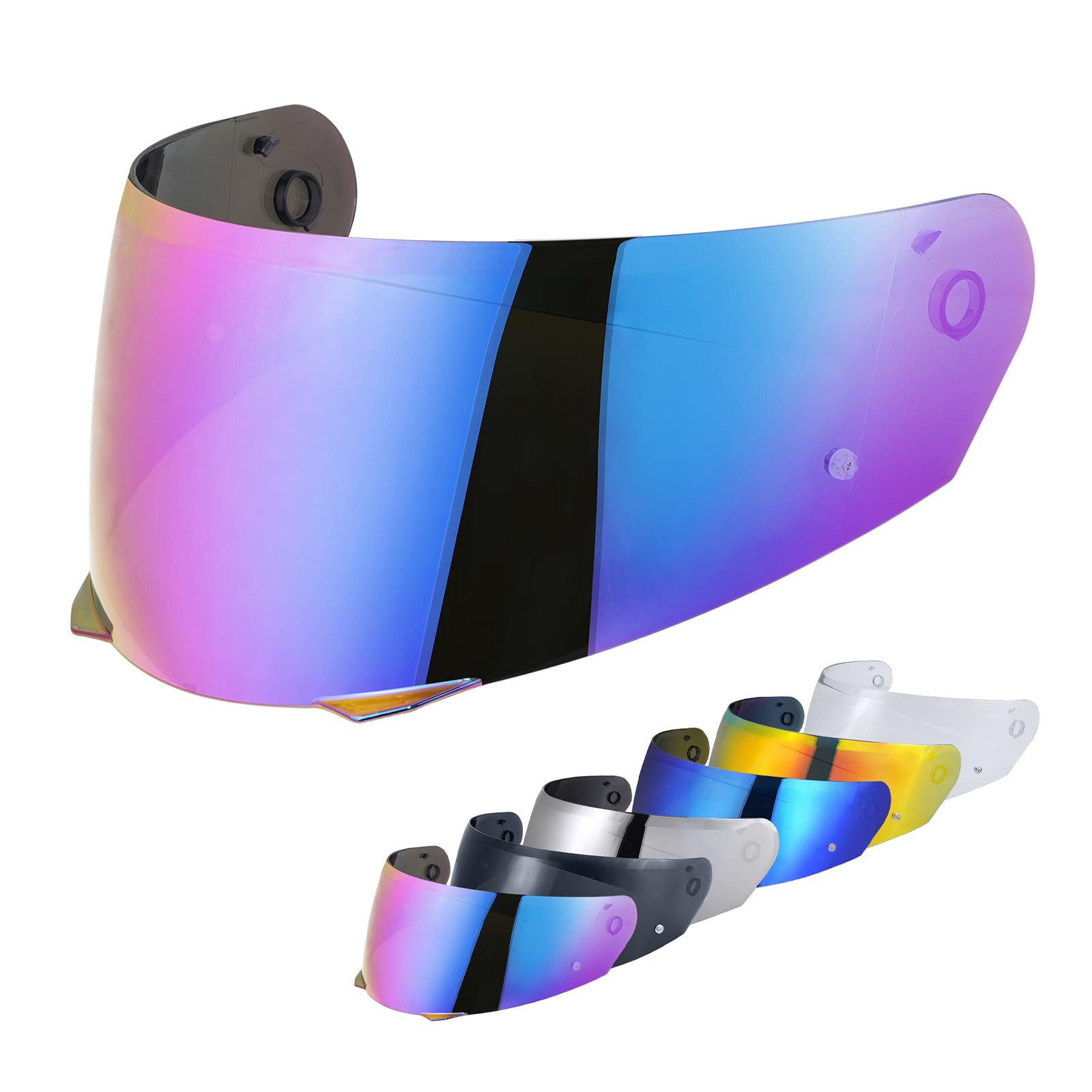 Helmvisier für HJ-33/I90, Motorradhelm Visier,Motorrad Windschutz Helm Objektiv Visier,Integralhelm Visier,Motorradhelm Visier Ersatz (Regenbogen) von VCOROS