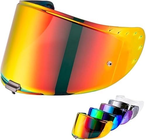 Helmvisier für FF327 Challenger,Motorradhelm Visier,Motorrad Windschutz Helm Objektiv Visier Vollgesichts,Motorradhelm Zubehör (Chromrot) von VCOROS