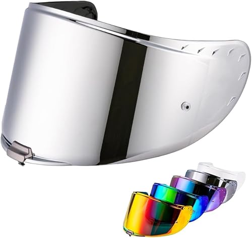 Helmvisier für FF327 Challenger,Motorradhelm Visier,Motorrad Windschutz Helm Objektiv Visier Vollgesichts,Motorradhelm Zubehör (Chromsilber) von VCOROS