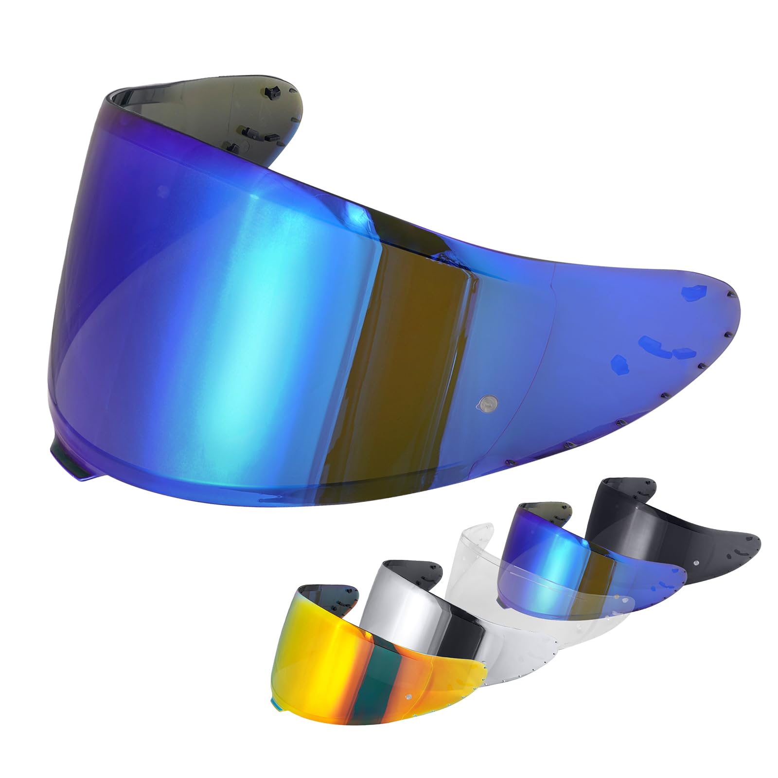 Helmvisier für Z8 NXR2 RF1400 RF-1400 CWR-F2 CWR-F2R X15 X-Fifteen X-SPR Pro,Motorradhelm Visier,Motorrad Windschutz Helm Objektiv Visier (Chrom Blau) von VCOROS