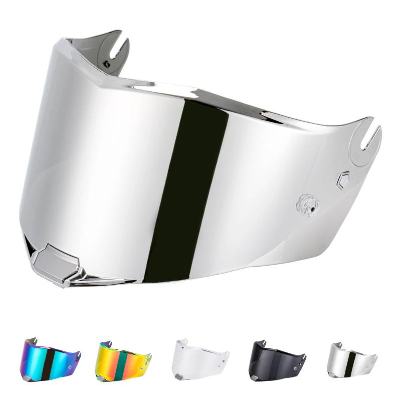 VCOROS Helmvisier für FF805 Thunder Carbon,Motorradhelm Visier,Motorrad Vollgesichtshelm Windschutzscheibe Schutzhülle Ersatz (Chrom Silber) von VCOROS