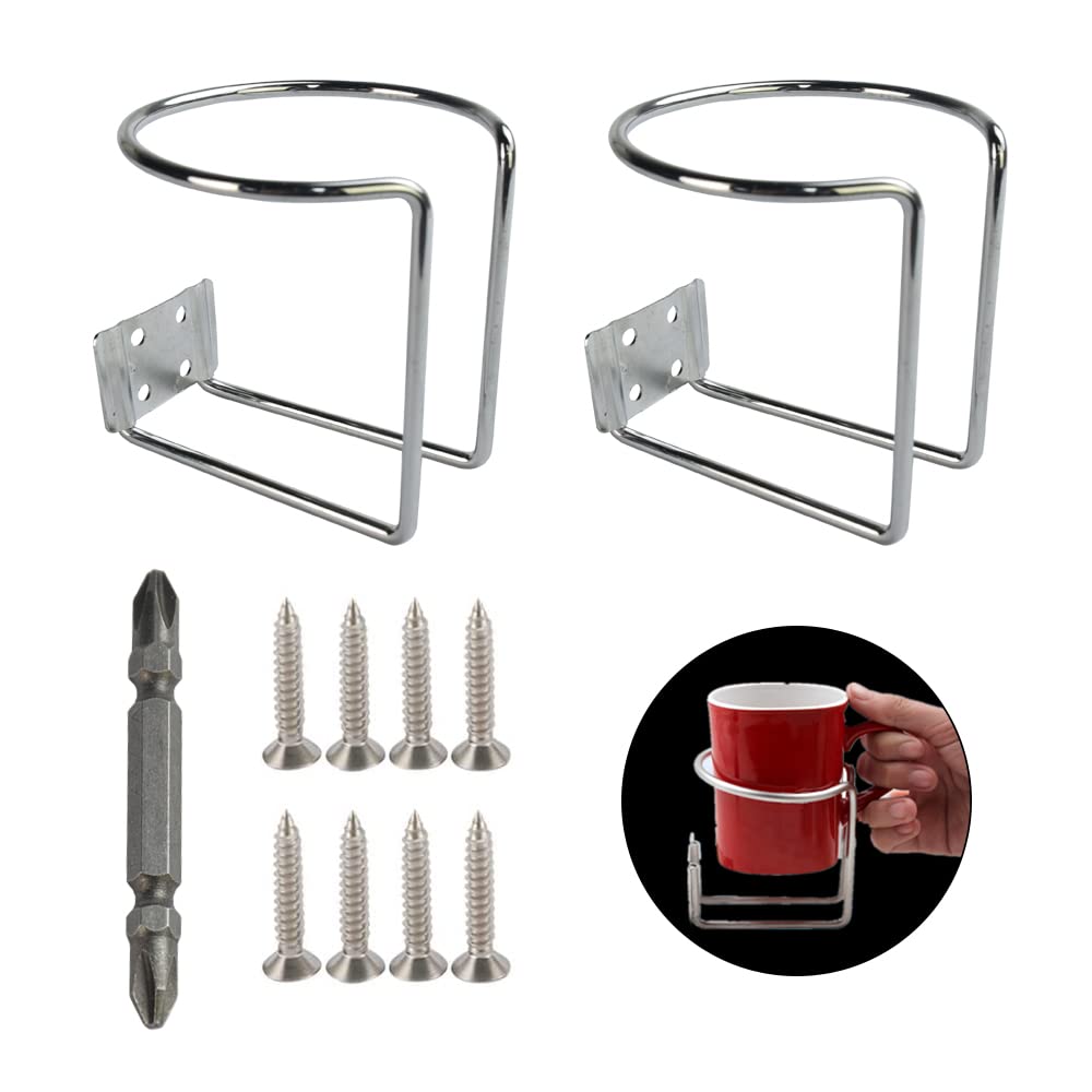 VCRANONR 2 Stück Auto Getränkehalter Edelstahl Dosenhalter Auto Universeller Flaschenhalter Ringförmige Trinkbecherhalter mit Schrauben Becherhalter für Marine Yacht Truck Kaffeebecherhalter VCRANONR 2 Stück Auto Getränkehalter Edelstahl Dosenhalter Auto Universeller Flaschenhalter Ringförmige Trinkbecherhalter mit Schrauben Becherhalter für Marine Yacht Truck Kaffeebecherhalter von VCRANONR