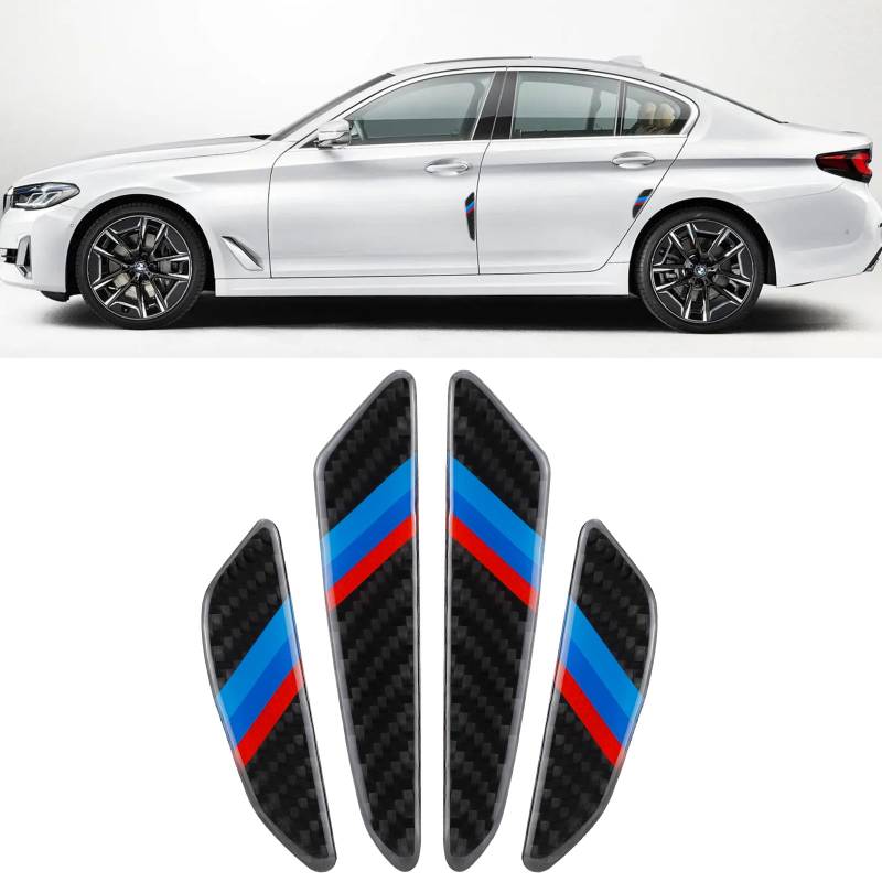 VDARK Auto Türschutz Fahrzeugzubehör Carbon Kantenschutz Scratch Bumper Trim Aufkleber Decals Antikollisions-Kantenschutz für Autotüren, universelle Kratzfeste Zierleiste, Kohlefaser-Textur, 4er-Pack von VDARK