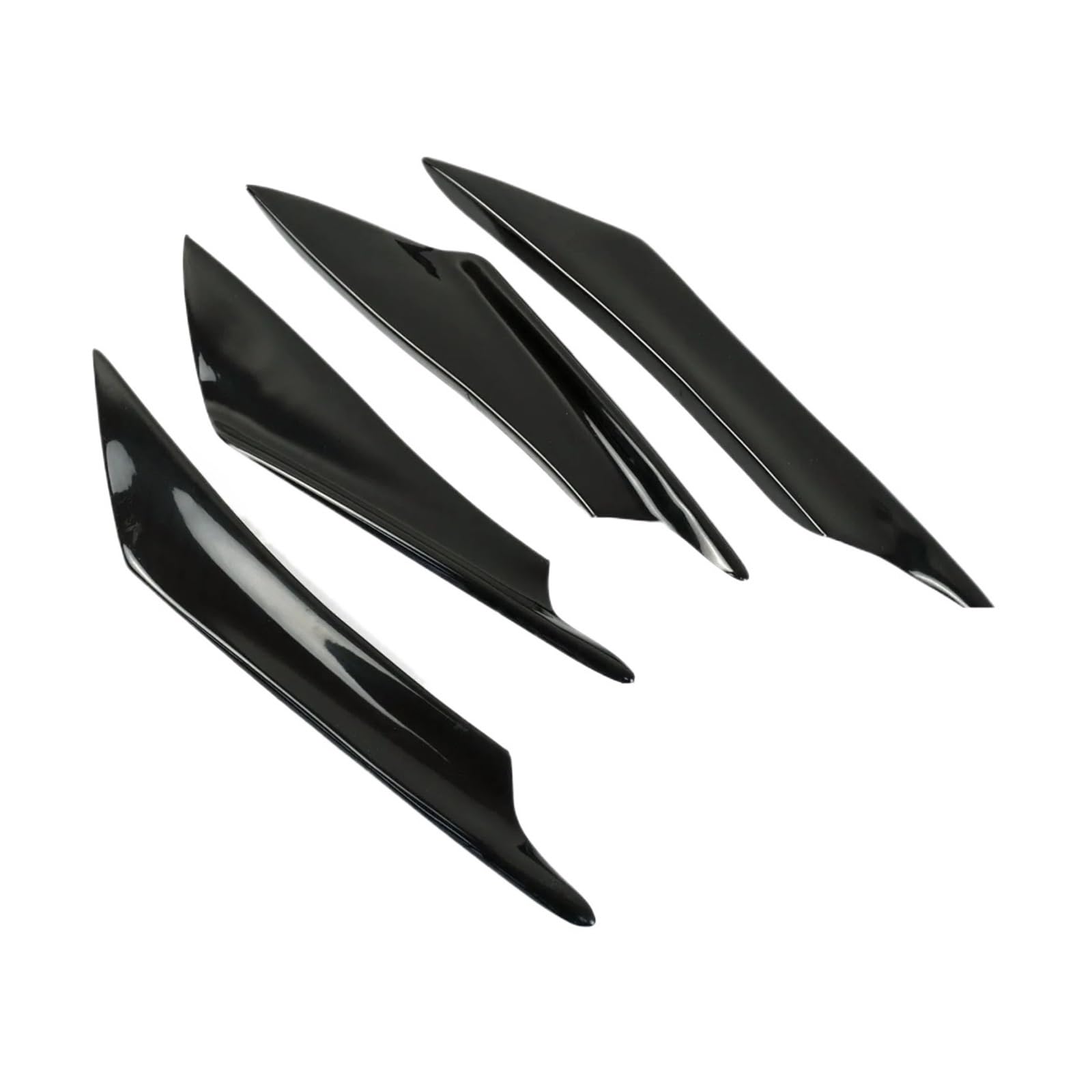 VDFNGFD Kompatibel mit Universal Motorrad Spoiler, Frontspoiler, Luftabweiser Kit 4 Stück Kohlefaser, Kompatibel mit Yamaha R3, Suzuki, Kawasaki H2, Roller (Gloss Black) von VDFNGFD